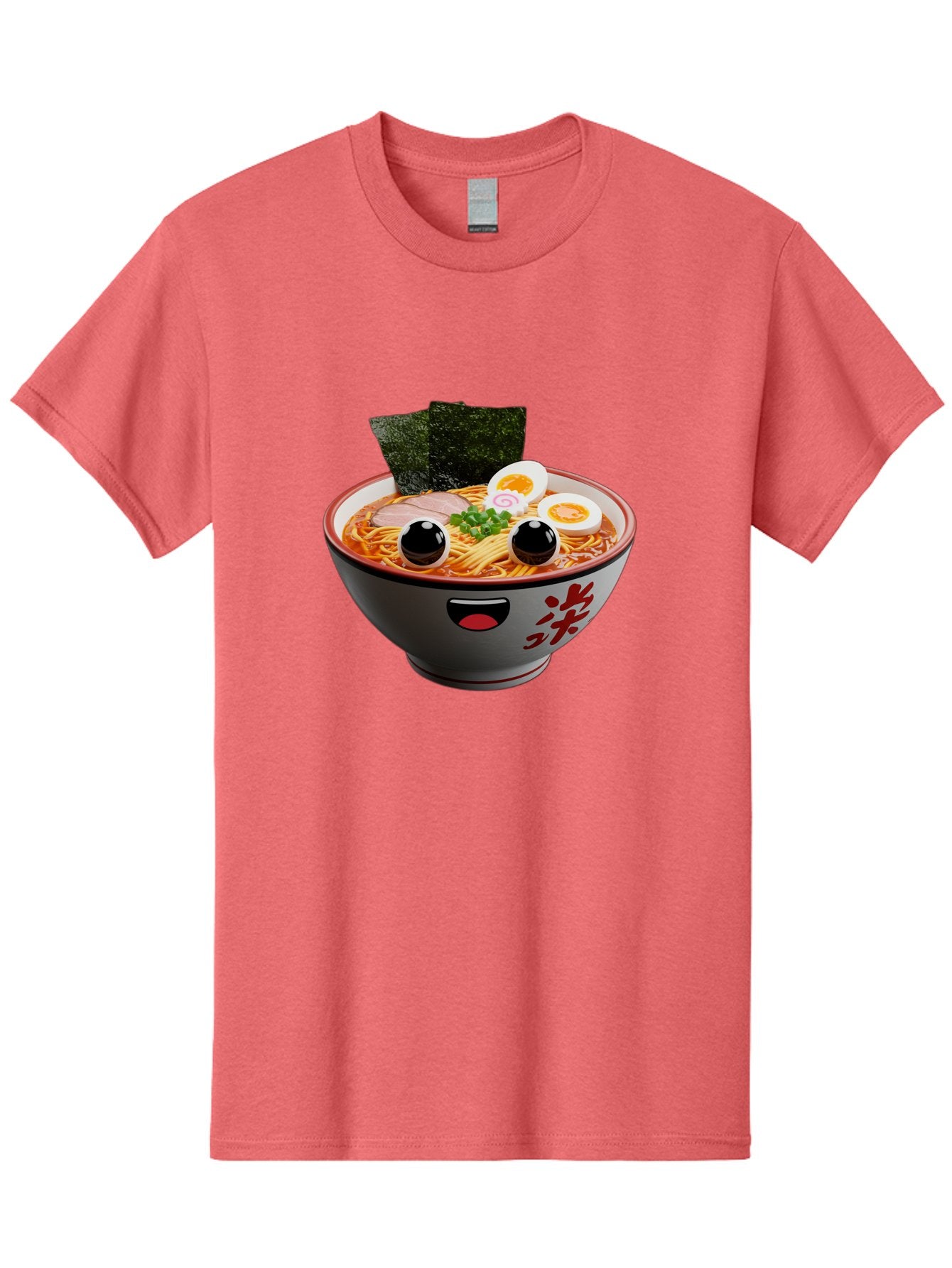Ramen-Noodle Men'S Graphic Tee, 100% Cotton, Comfortable Casual Summer Wear, Machine Washable, Steaming Bowl Of Ramen, Japanese Cuisine, Noodle Soup, Sliced Pork, Boiled Egg, Green Onions, Seaweed, Cartoonish Illustration, Kawaii Food, Bab308 7