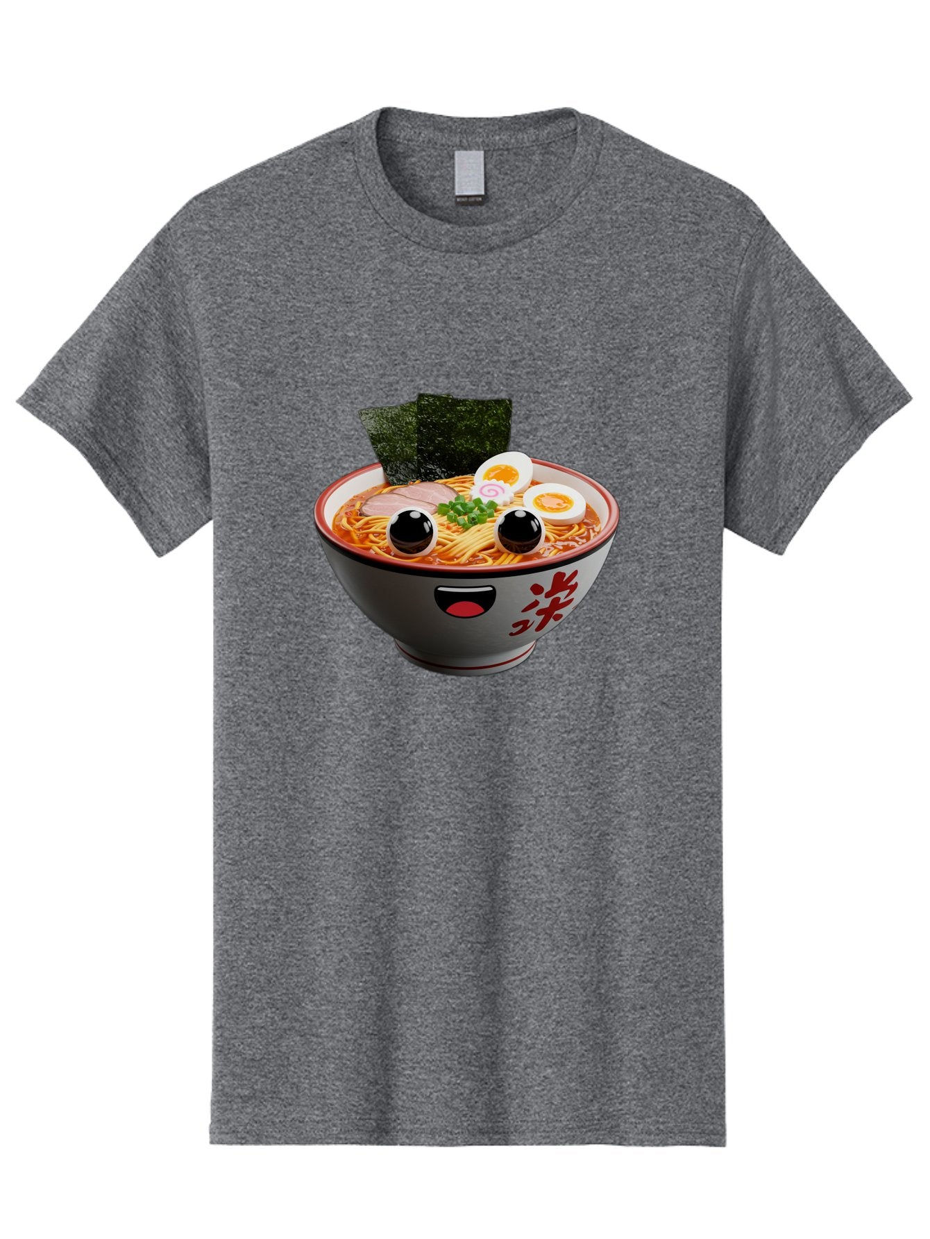 Ramen-Noodle Men'S Graphic Tee, 100% Cotton, Comfortable Casual Summer Wear, Machine Washable, Steaming Bowl Of Ramen, Japanese Cuisine, Noodle Soup, Sliced Pork, Boiled Egg, Green Onions, Seaweed, Cartoonish Illustration, Kawaii Food, Bab308 13