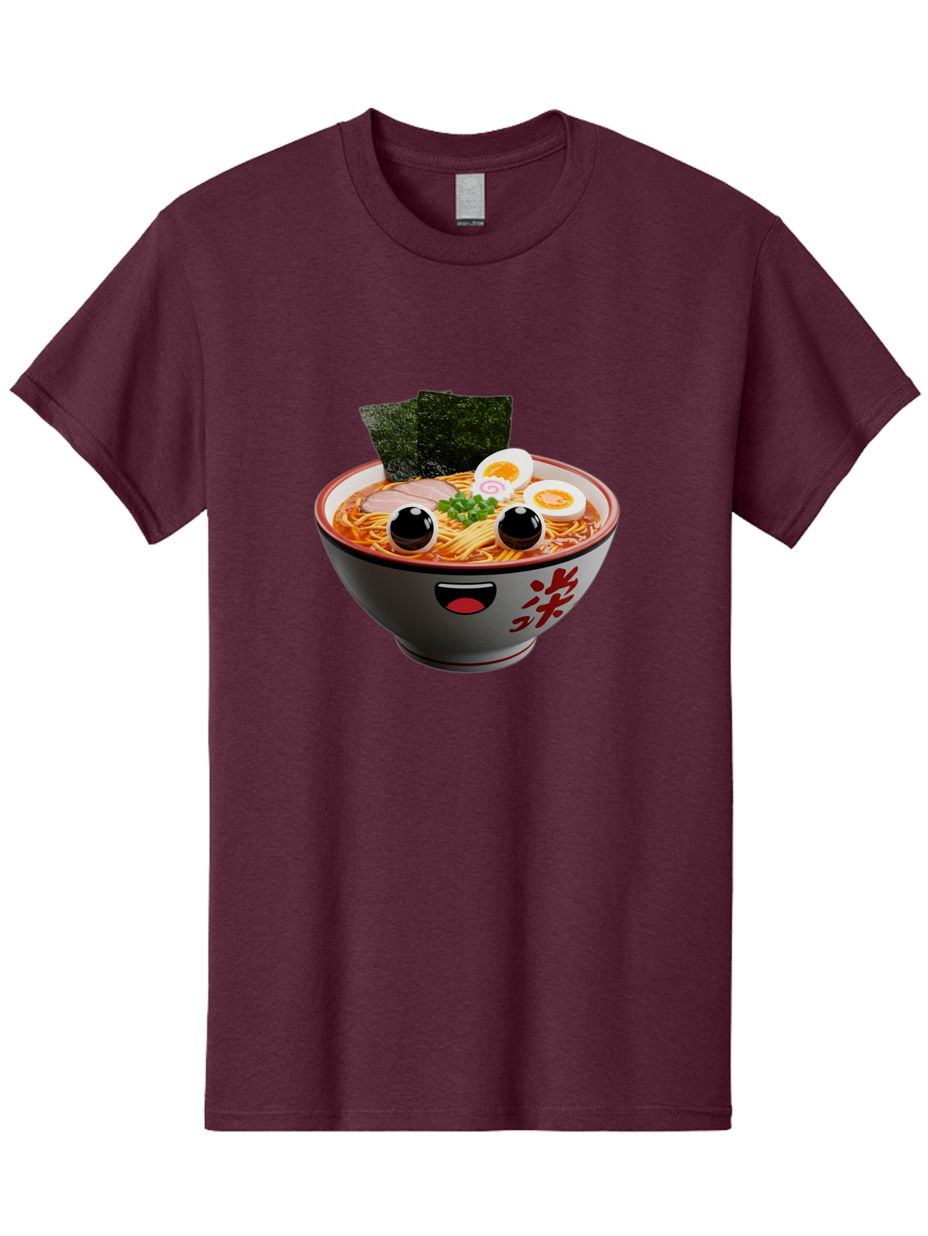 Ramen-Noodle Men'S Graphic Tee, 100% Cotton, Comfortable Casual Summer Wear, Machine Washable, Steaming Bowl Of Ramen, Japanese Cuisine, Noodle Soup, Sliced Pork, Boiled Egg, Green Onions, Seaweed, Cartoonish Illustration, Kawaii Food, Bab308 13