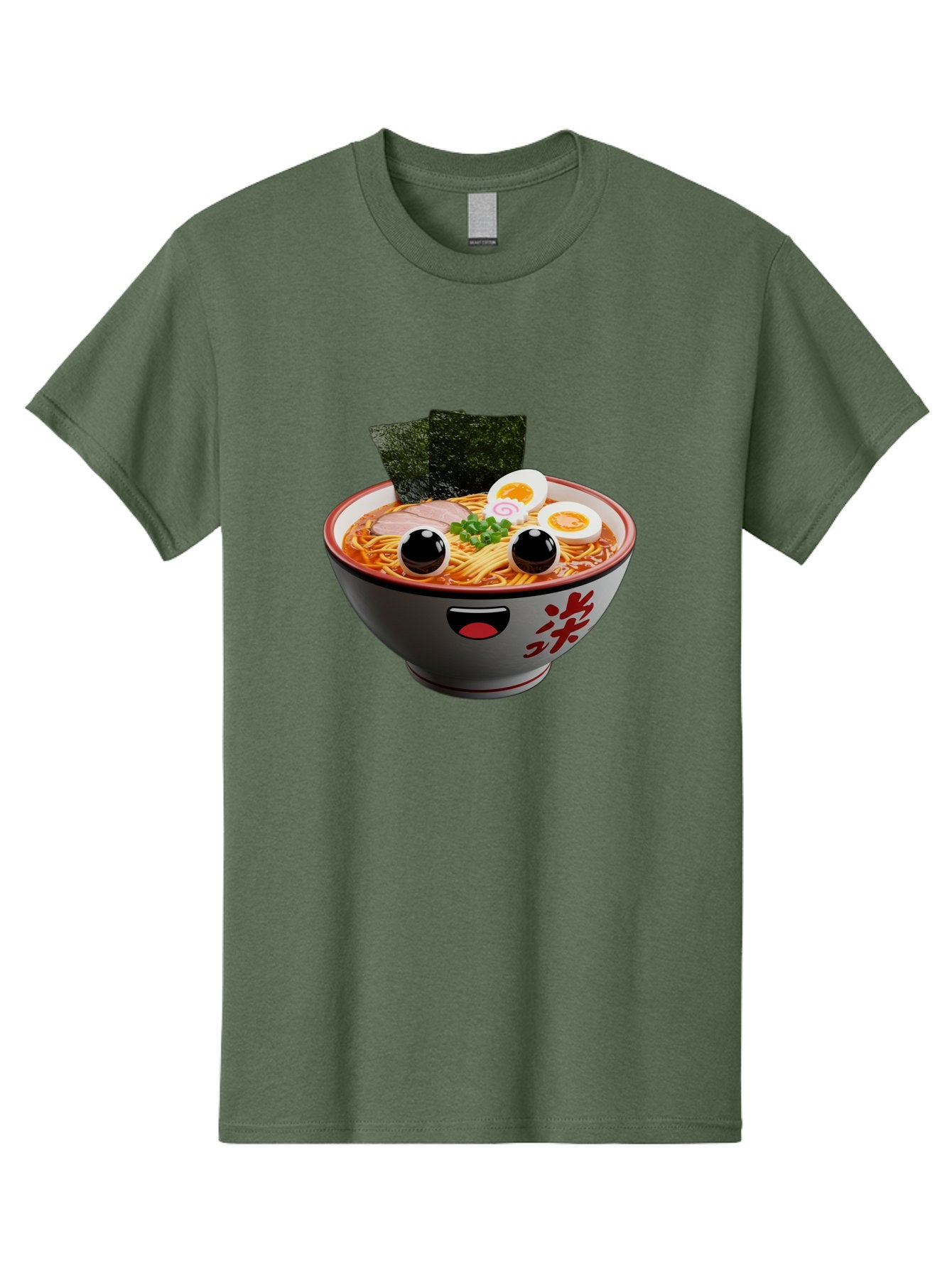 Ramen-Noodle Men'S Graphic Tee, 100% Cotton, Comfortable Casual Summer Wear, Machine Washable, Steaming Bowl Of Ramen, Japanese Cuisine, Noodle Soup, Sliced Pork, Boiled Egg, Green Onions, Seaweed, Cartoonish Illustration, Kawaii Food, Bab308 15