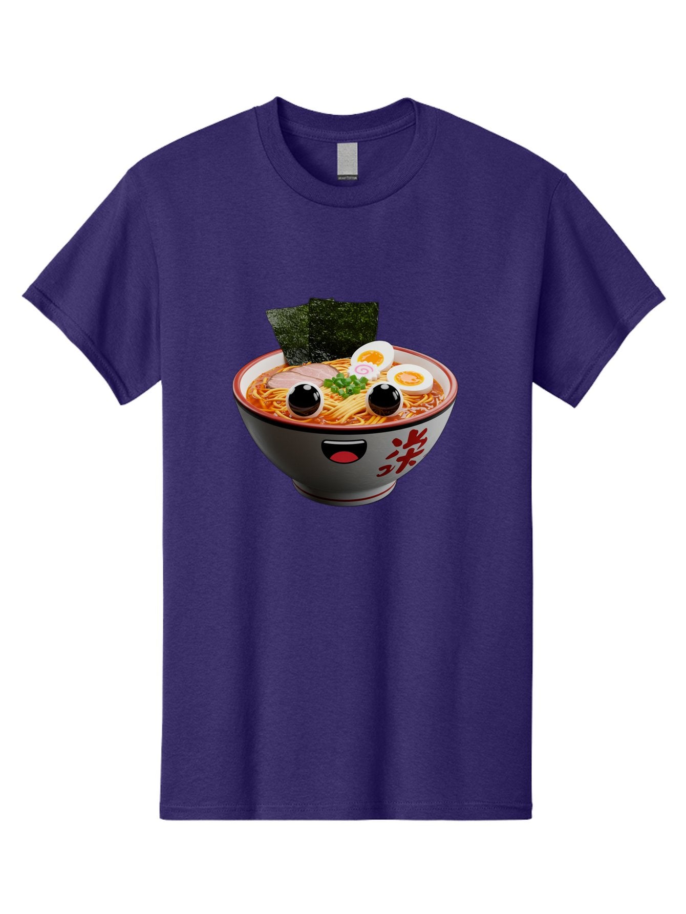 Ramen-Noodle Men'S Graphic Tee, 100% Cotton, Comfortable Casual Summer Wear, Machine Washable, Steaming Bowl Of Ramen, Japanese Cuisine, Noodle Soup, Sliced Pork, Boiled Egg, Green Onions, Seaweed, Cartoonish Illustration, Kawaii Food, Bab308 9