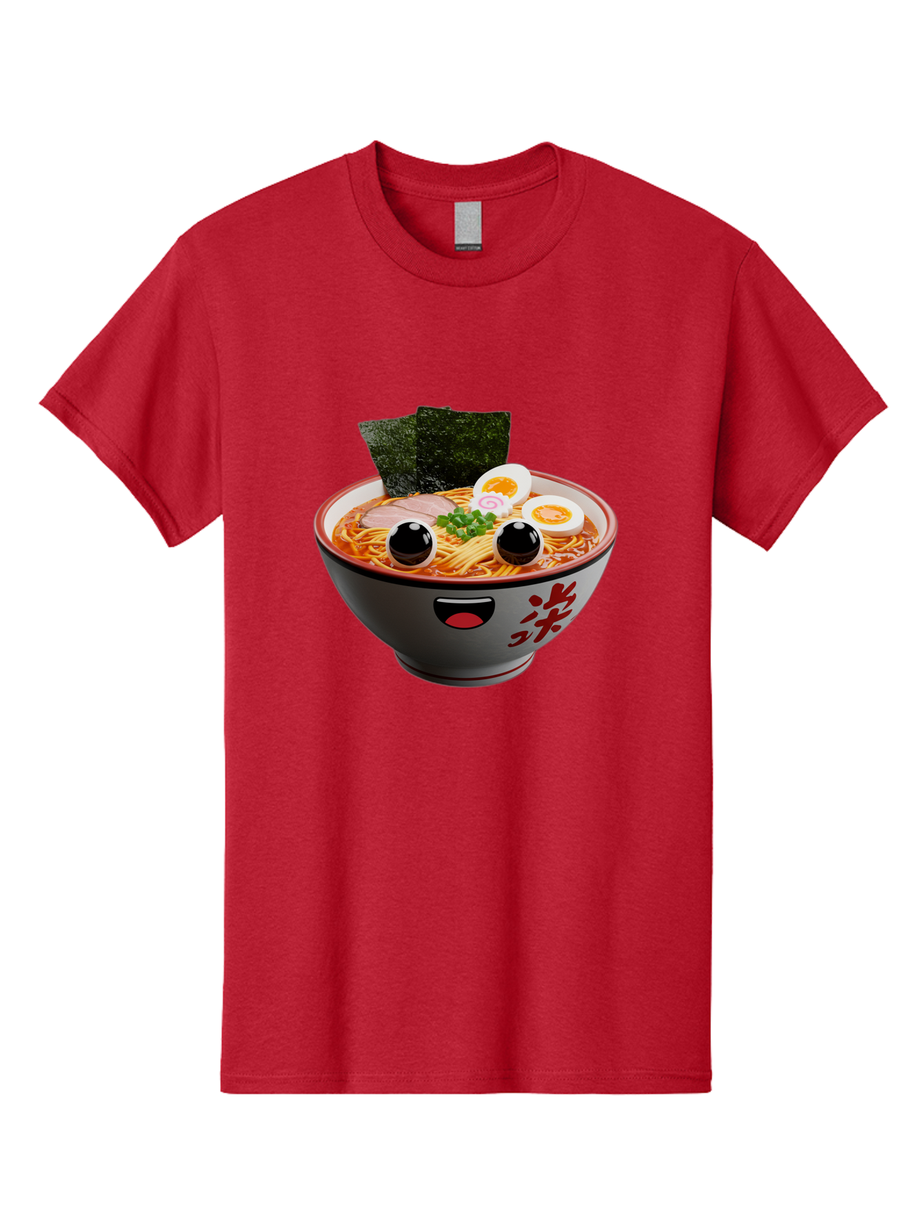 Ramen-Noodle Men'S Graphic Tee, 100% Cotton, Comfortable Casual Summer Wear, Machine Washable, Steaming Bowl Of Ramen, Japanese Cuisine, Noodle Soup, Sliced Pork, Boiled Egg, Green Onions, Seaweed, Cartoonish Illustration, Kawaii Food, Bab308 27
