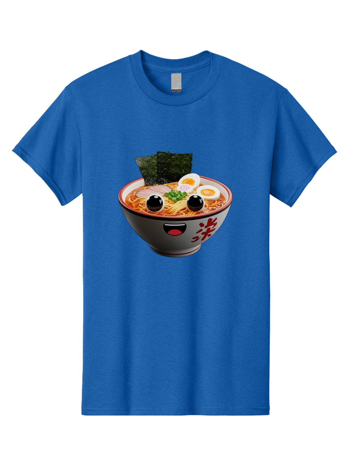 Ramen-Noodle Men'S Graphic Tee, 100% Cotton, Comfortable Casual Summer Wear, Machine Washable, Steaming Bowl Of Ramen, Japanese Cuisine, Noodle Soup, Sliced Pork, Boiled Egg, Green Onions, Seaweed, Cartoonish Illustration, Kawaii Food, Bab308 5