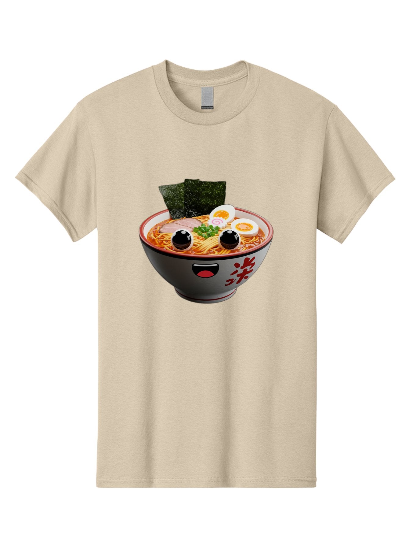 Ramen-Noodle Men'S Graphic Tee, 100% Cotton, Comfortable Casual Summer Wear, Machine Washable, Steaming Bowl Of Ramen, Japanese Cuisine, Noodle Soup, Sliced Pork, Boiled Egg, Green Onions, Seaweed, Cartoonish Illustration, Kawaii Food, Bab308 14