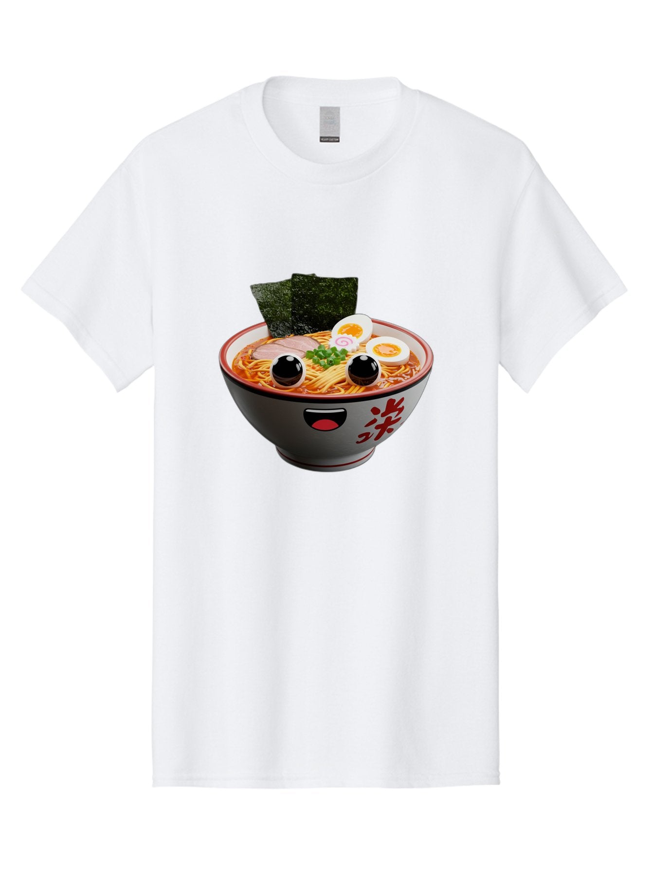 Ramen-Noodle Men'S Graphic Tee, 100% Cotton, Comfortable Casual Summer Wear, Machine Washable, Steaming Bowl Of Ramen, Japanese Cuisine, Noodle Soup, Sliced Pork, Boiled Egg, Green Onions, Seaweed, Cartoonish Illustration, Kawaii Food, Bab308 11