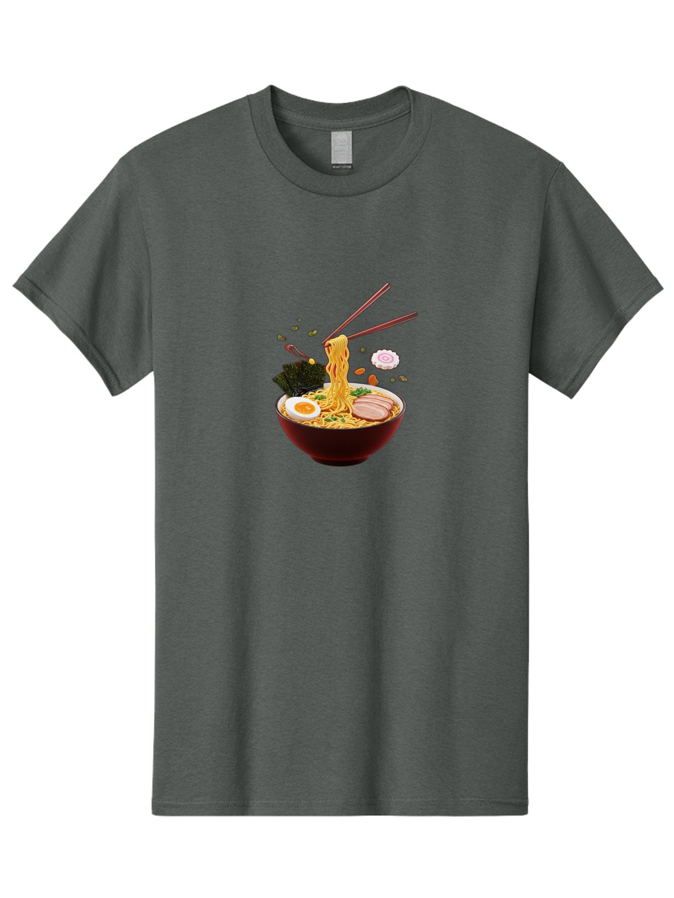 Ramen-Noodles-1 Men'S Graphic Tee, 100% Cotton, Comfortable Casual Summer Wear, Machine Washable, Bowl Of Ramen, Noodles, Sliced Egg, Seaweed, Pork Slices, Green Onions, Sesame Seeds, Chopsticks, Japanese Cuisine, Comfort Food, Savory Dish, Bab309 10