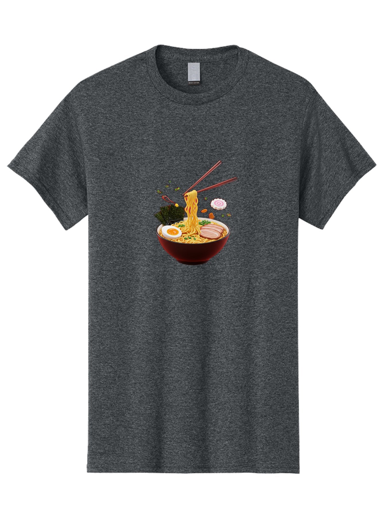 Ramen-Noodles-1 Men'S Graphic Tee, 100% Cotton, Comfortable Casual Summer Wear, Machine Washable, Bowl Of Ramen, Noodles, Sliced Egg, Seaweed, Pork Slices, Green Onions, Sesame Seeds, Chopsticks, Japanese Cuisine, Comfort Food, Savory Dish, Bab309 5