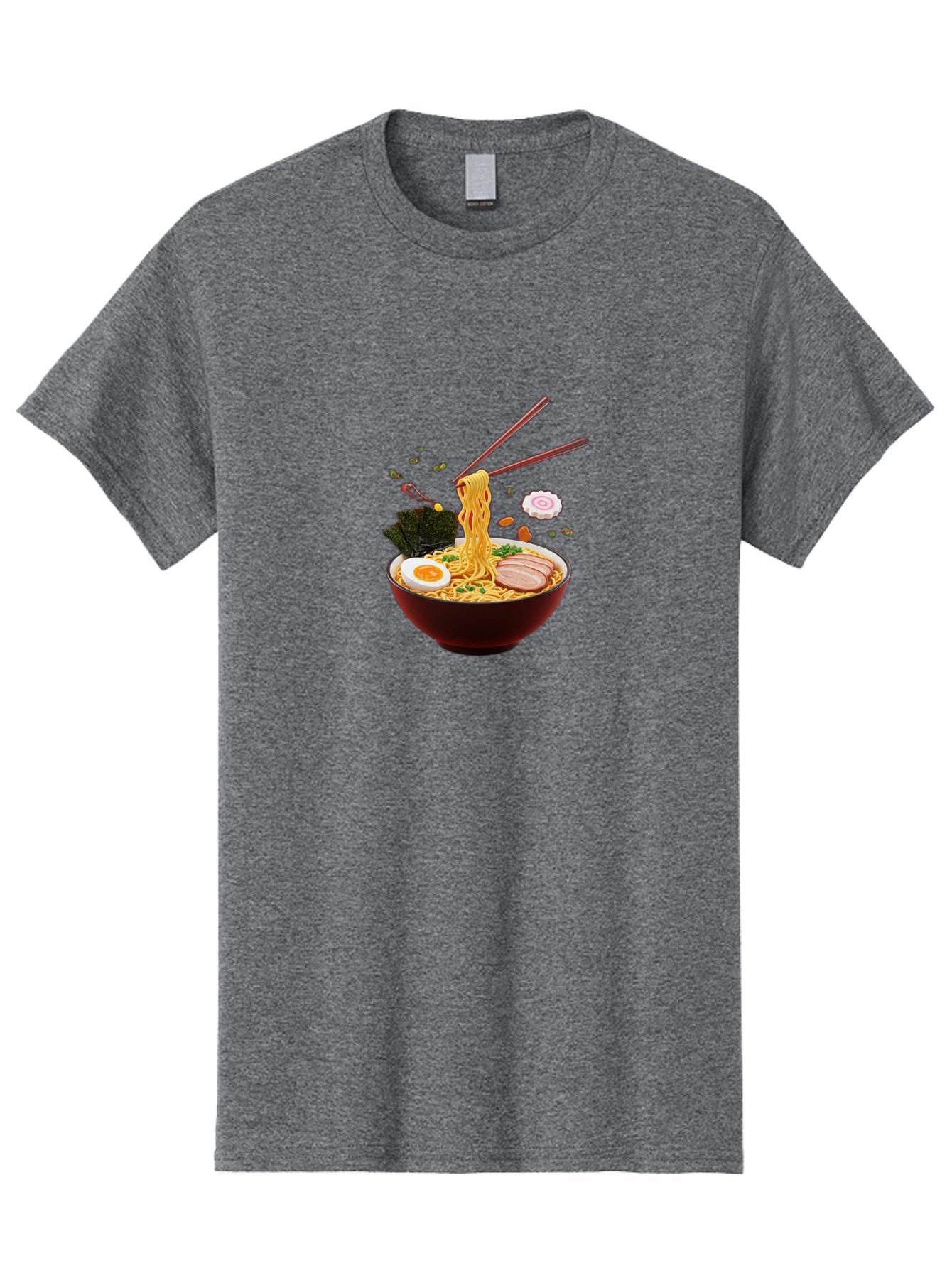 Ramen-Noodles-1 Men'S Graphic Tee, 100% Cotton, Comfortable Casual Summer Wear, Machine Washable, Bowl Of Ramen, Noodles, Sliced Egg, Seaweed, Pork Slices, Green Onions, Sesame Seeds, Chopsticks, Japanese Cuisine, Comfort Food, Savory Dish, Bab309 6
