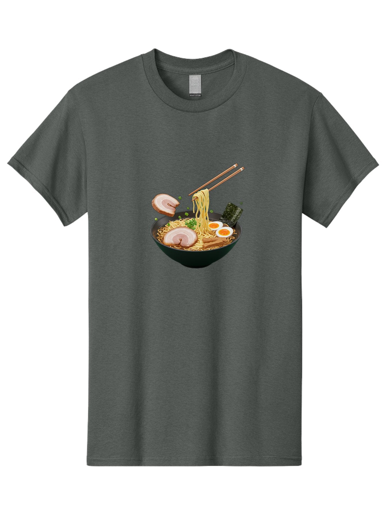Ramen-Noodles-2 Men'S Graphic Tee, 100% Cotton, Comfortable Casual Summer Wear, Machine Washable, Ramen Noodles, Noodle Bowl, Japanese Cuisine, Pork Slices, Soft-Boiled Eggs, Seaweed, Bamboo Shoots, Chopsticks, Asian Food, Delicious Meal, Bab310 12