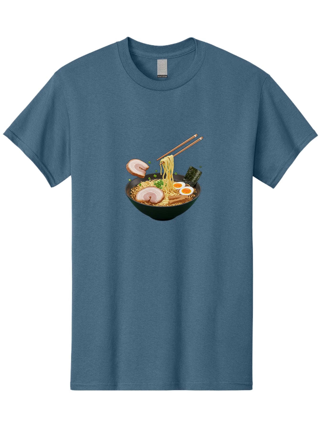 Ramen-Noodles-2 Men'S Graphic Tee, 100% Cotton, Comfortable Casual Summer Wear, Machine Washable, Ramen Noodles, Noodle Bowl, Japanese Cuisine, Pork Slices, Soft-Boiled Eggs, Seaweed, Bamboo Shoots, Chopsticks, Asian Food, Delicious Meal, Bab310 15