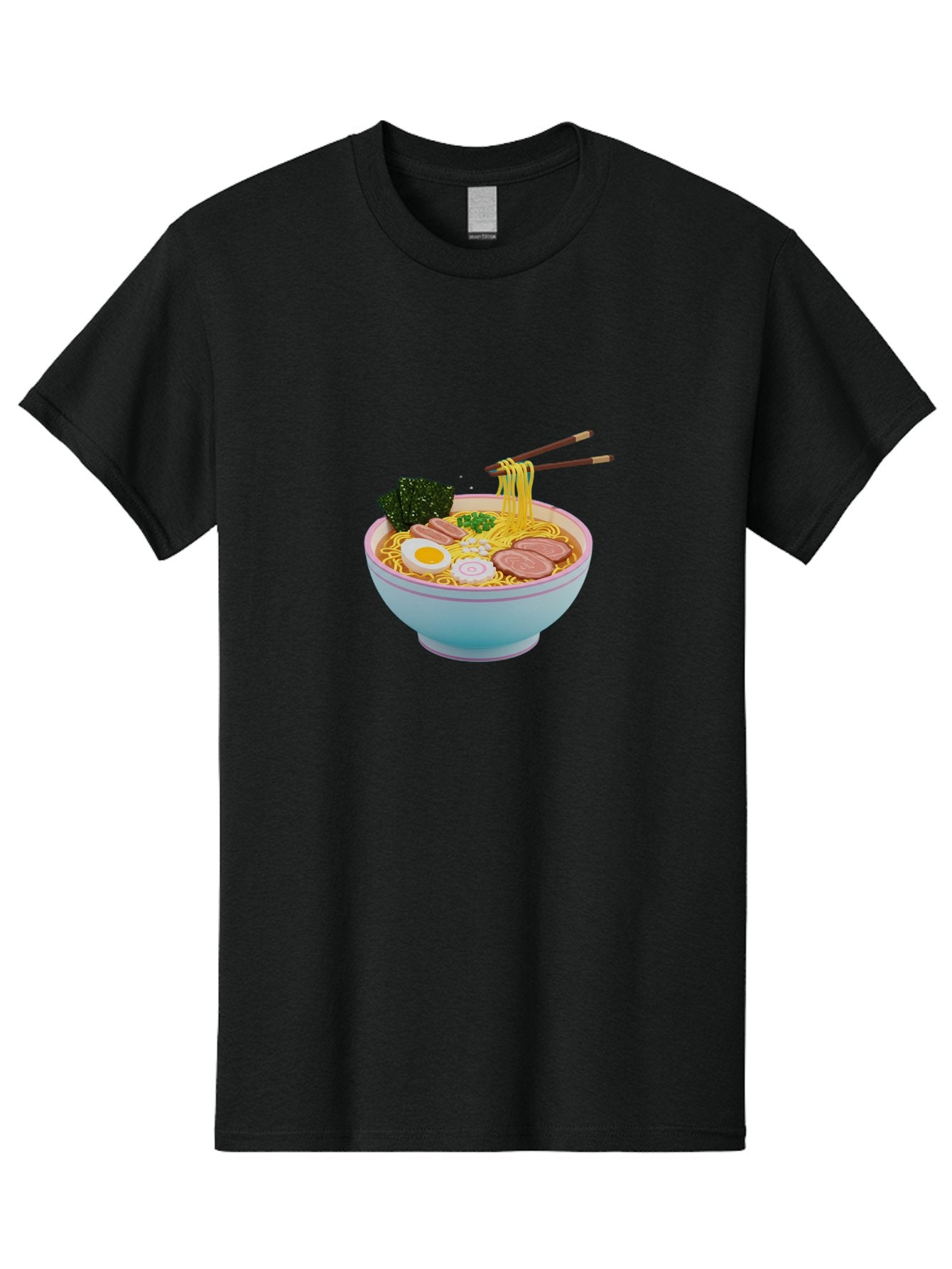 Ramen-Noodles-3 Men'S Graphic Tee, 100% Cotton, Comfortable Casual Summer Wear, Machine Washable, Ramen Noodles, Boiled Egg, Sliced Meat, Seaweed, Green Onions, Savory Broth, Asian Cuisine, Comfort Food, Noodle Soup, Chopsticks, Japanese Dish Bab311 12