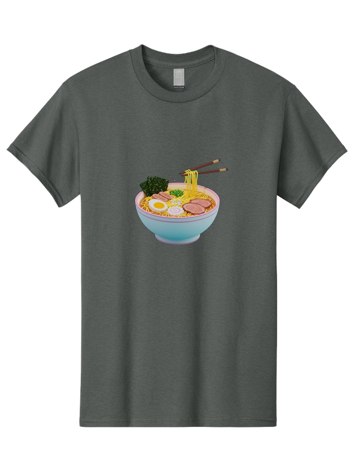 Ramen-Noodles-3 Men'S Graphic Tee, 100% Cotton, Comfortable Casual Summer Wear, Machine Washable, Ramen Noodles, Boiled Egg, Sliced Meat, Seaweed, Green Onions, Savory Broth, Asian Cuisine, Comfort Food, Noodle Soup, Chopsticks, Japanese Dish Bab311 6