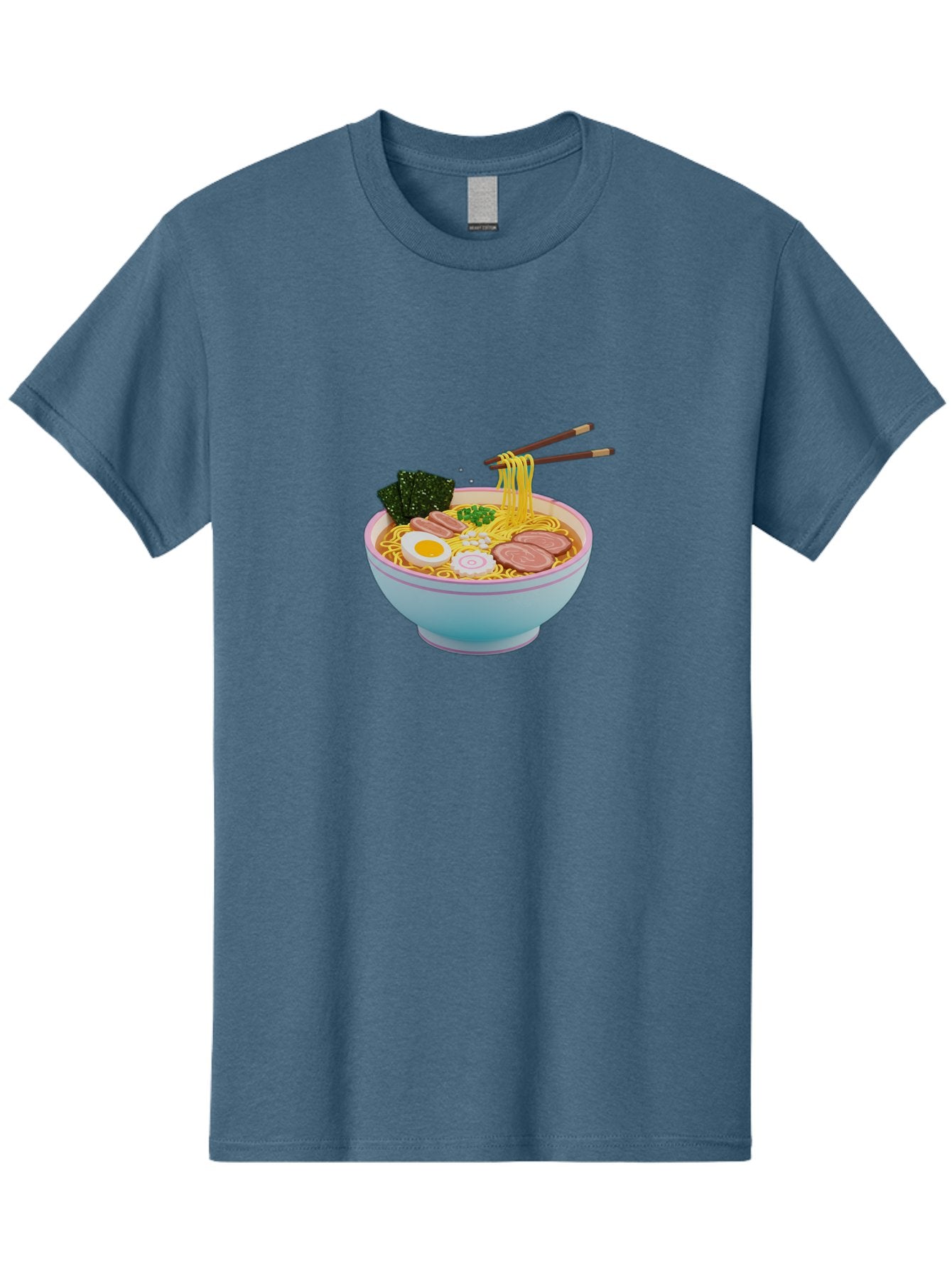 Ramen-Noodles-3 Men'S Graphic Tee, 100% Cotton, Comfortable Casual Summer Wear, Machine Washable, Ramen Noodles, Boiled Egg, Sliced Meat, Seaweed, Green Onions, Savory Broth, Asian Cuisine, Comfort Food, Noodle Soup, Chopsticks, Japanese Dish Bab311 14