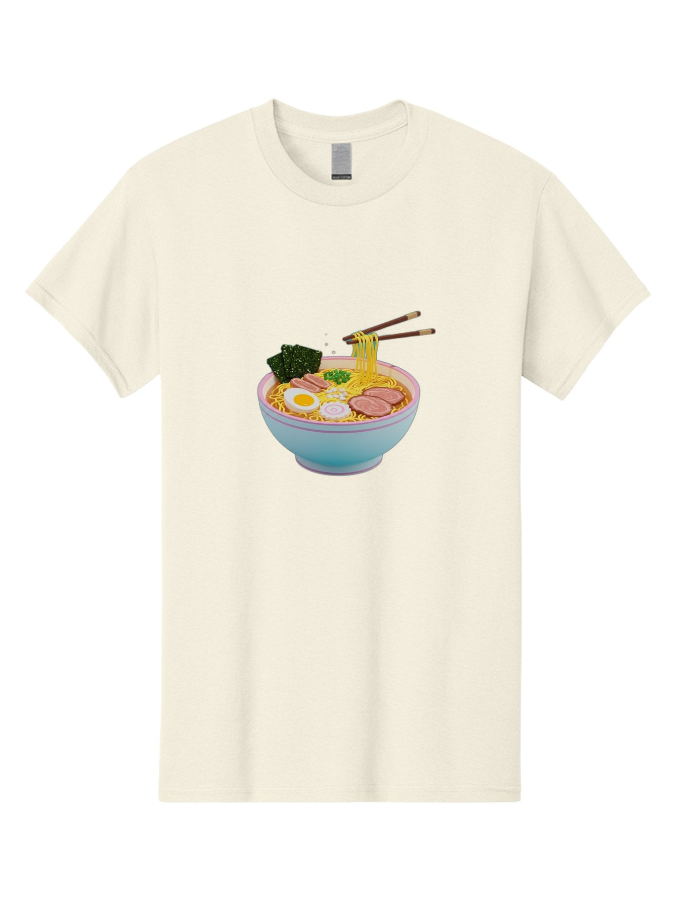 Ramen-Noodles-3 Men'S Graphic Tee, 100% Cotton, Comfortable Casual Summer Wear, Machine Washable, Ramen Noodles, Boiled Egg, Sliced Meat, Seaweed, Green Onions, Savory Broth, Asian Cuisine, Comfort Food, Noodle Soup, Chopsticks, Japanese Dish Bab311 10