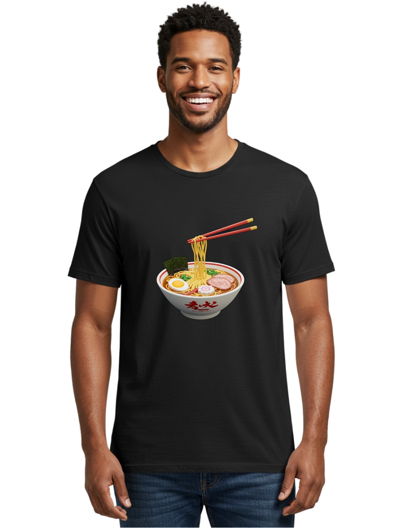 Ramen-Noodles-6 Men'S Graphic Tee, 100% Cotton, Comfortable Casual Summer Wear, Machine Washable, Steaming Bowl Of Ramen, Japanese Noodle Soup, Boiled Egg, Sliced Pork, Seaweed, Green Onions, Chopsticks, Asian Cuisine, Savory Broth, Bab314 16