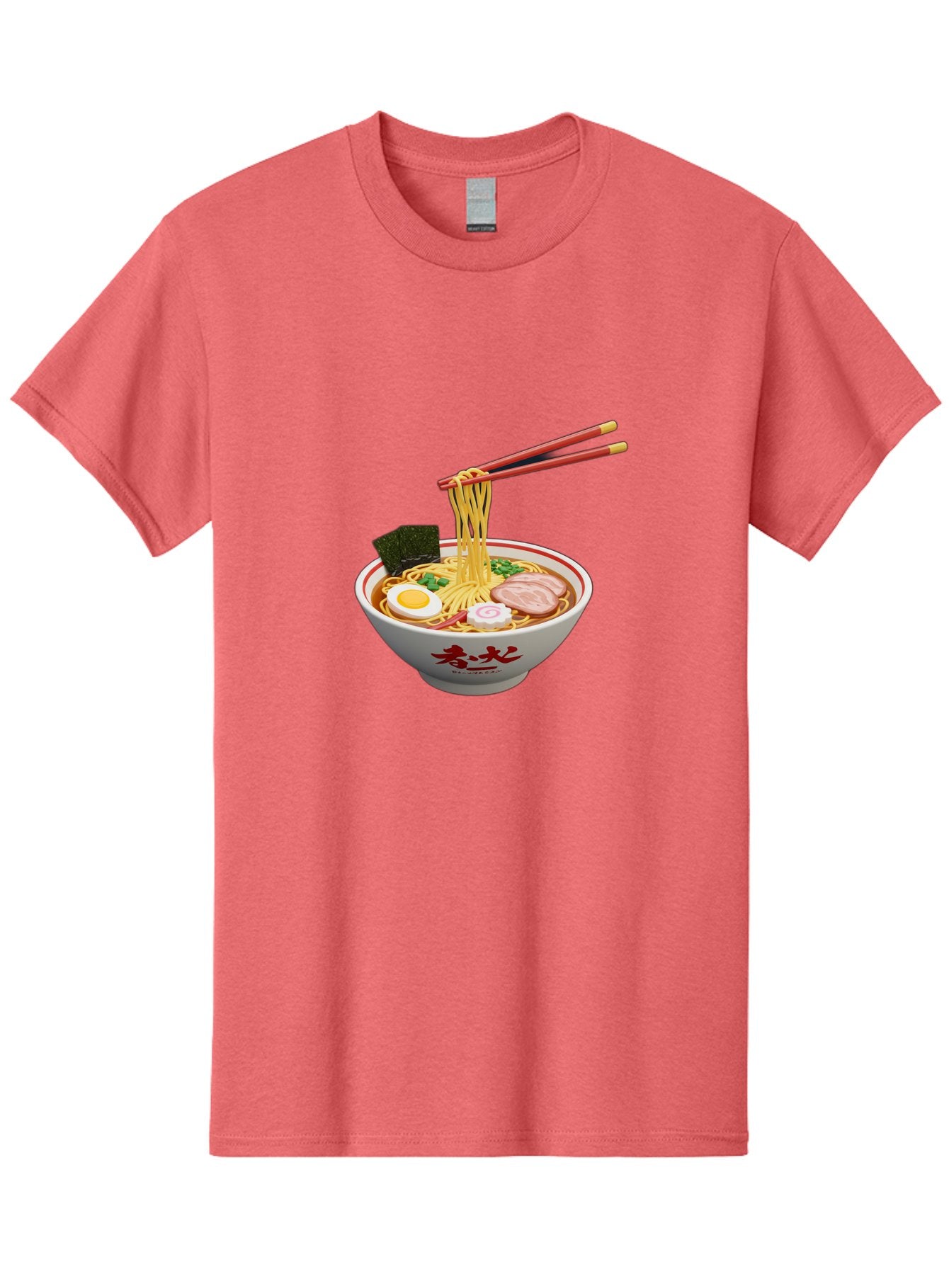 Ramen-Noodles-6 Men'S Graphic Tee, 100% Cotton, Comfortable Casual Summer Wear, Machine Washable, Steaming Bowl Of Ramen, Japanese Noodle Soup, Boiled Egg, Sliced Pork, Seaweed, Green Onions, Chopsticks, Asian Cuisine, Savory Broth, Bab314 5