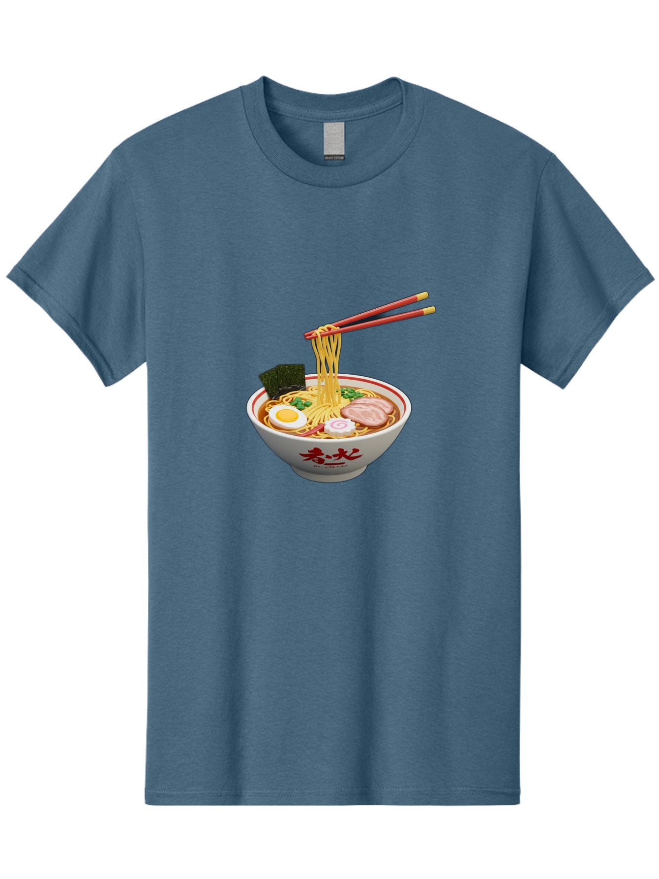 Ramen-Noodles-6 Men'S Graphic Tee, 100% Cotton, Comfortable Casual Summer Wear, Machine Washable, Steaming Bowl Of Ramen, Japanese Noodle Soup, Boiled Egg, Sliced Pork, Seaweed, Green Onions, Chopsticks, Asian Cuisine, Savory Broth, Bab314 4