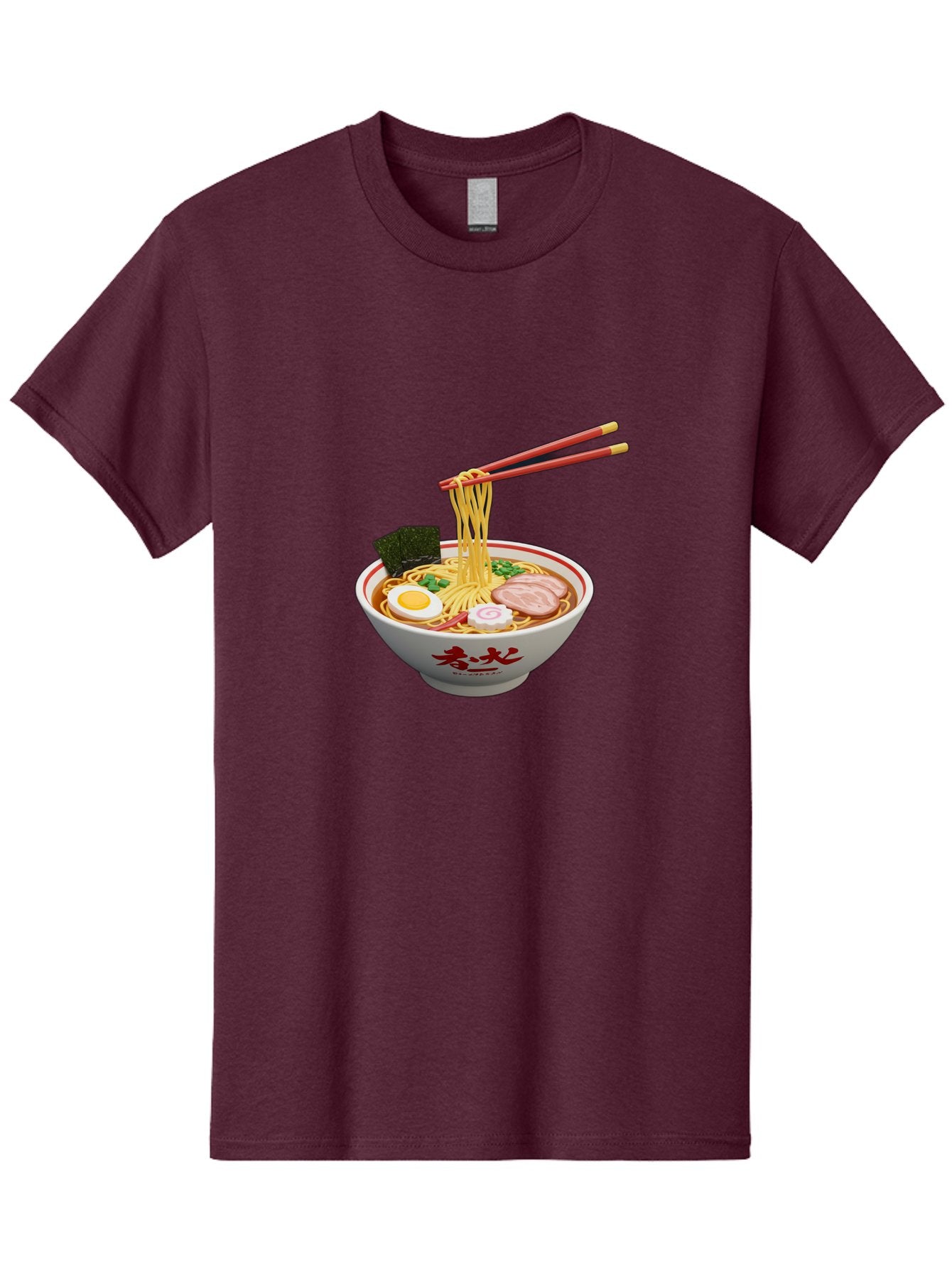 Ramen-Noodles-6 Men'S Graphic Tee, 100% Cotton, Comfortable Casual Summer Wear, Machine Washable, Steaming Bowl Of Ramen, Japanese Noodle Soup, Boiled Egg, Sliced Pork, Seaweed, Green Onions, Chopsticks, Asian Cuisine, Savory Broth, Bab314 12