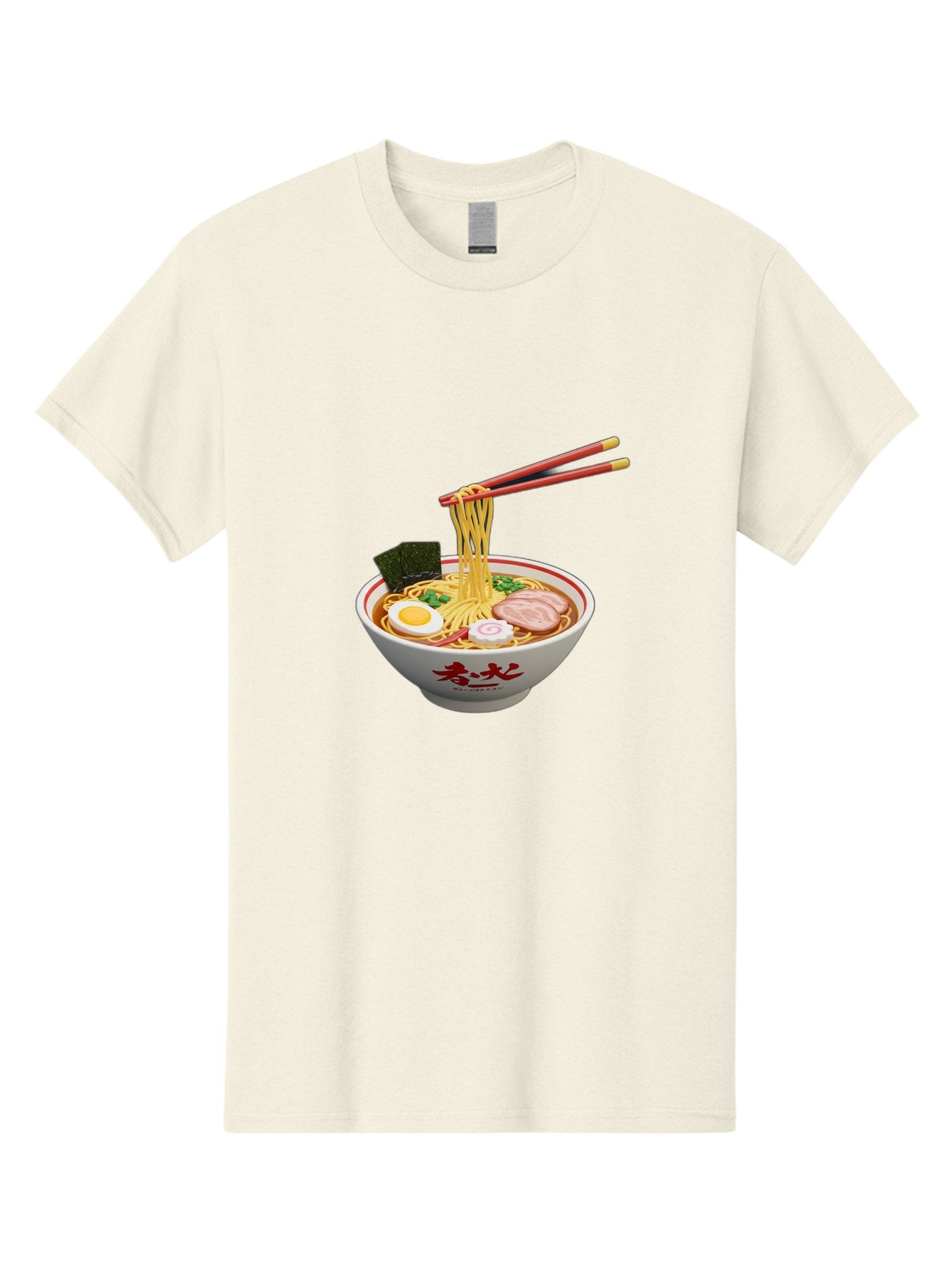 Ramen-Noodles-6 Men'S Graphic Tee, 100% Cotton, Comfortable Casual Summer Wear, Machine Washable, Steaming Bowl Of Ramen, Japanese Noodle Soup, Boiled Egg, Sliced Pork, Seaweed, Green Onions, Chopsticks, Asian Cuisine, Savory Broth, Bab314 3