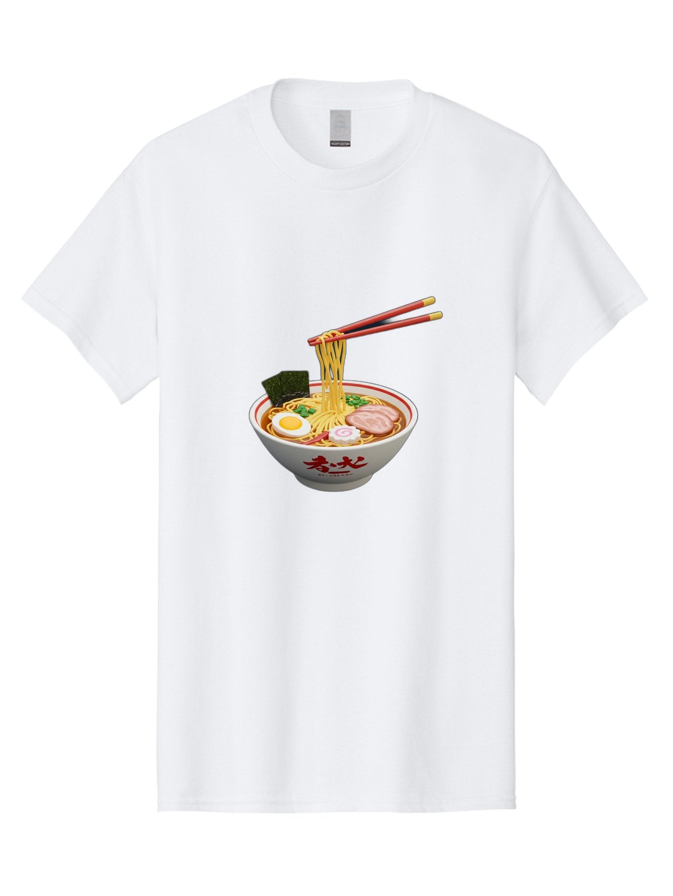 Ramen-Noodles-6 Men'S Graphic Tee, 100% Cotton, Comfortable Casual Summer Wear, Machine Washable, Steaming Bowl Of Ramen, Japanese Noodle Soup, Boiled Egg, Sliced Pork, Seaweed, Green Onions, Chopsticks, Asian Cuisine, Savory Broth, Bab314 8