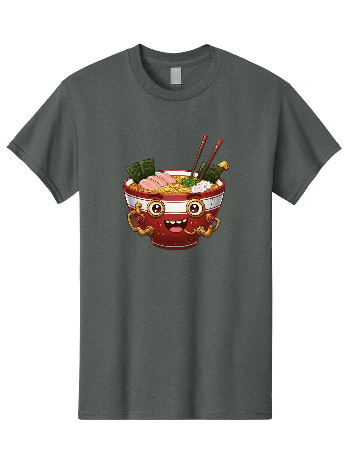 Ramen-Robot-1 Men'S Graphic Tee, 100% Cotton, Comfortable Casual Summer Wear, Machine Washable, Steaming Hot Ramen, Japanese Noodle Soup, Cartoon Ramen Bowl, Robotic Ramen, Delicious Food, Anime Style, Asian Cuisine, Tasty Noodles, Bab317 10
