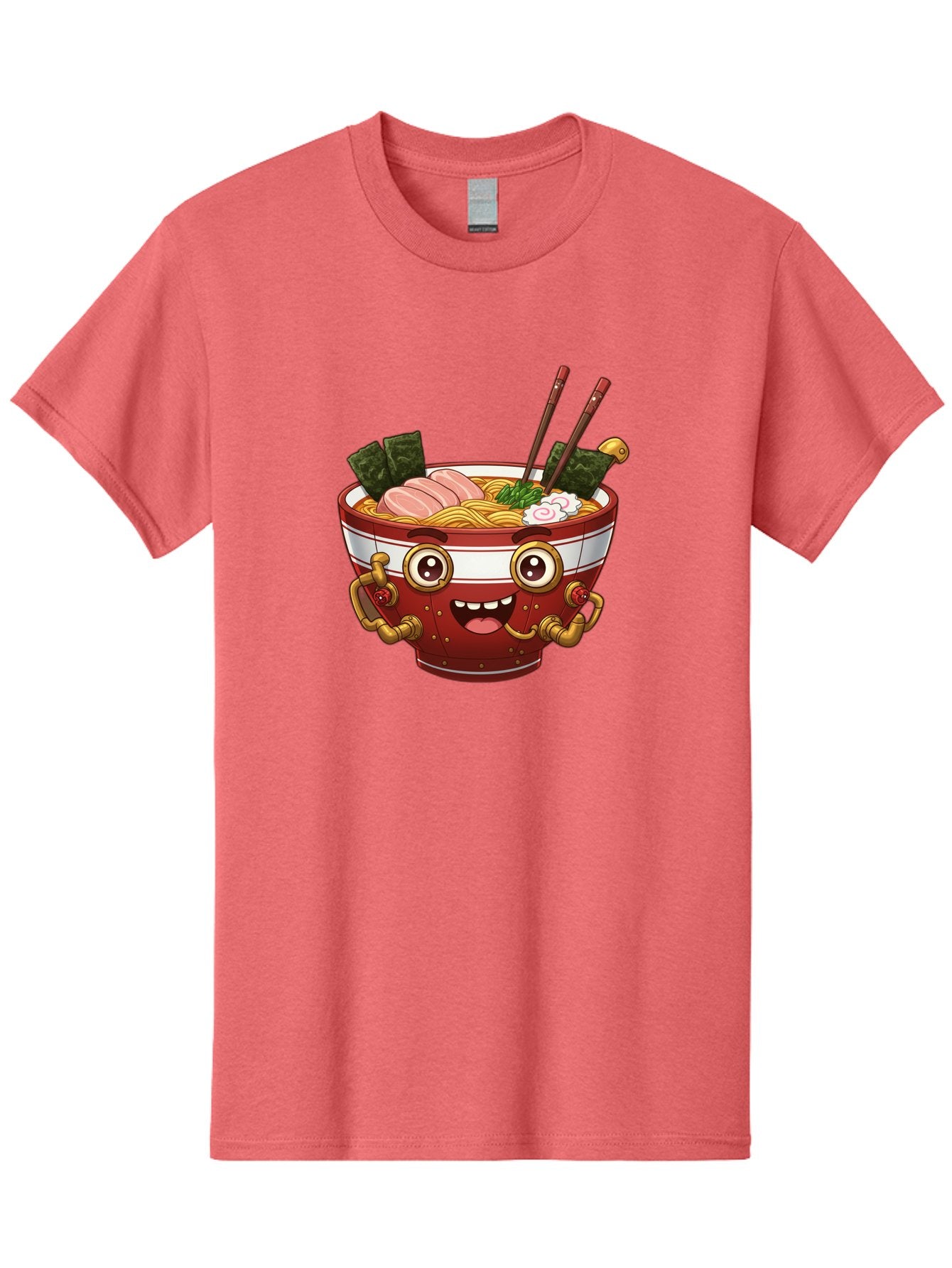 Ramen-Robot-1 Men'S Graphic Tee, 100% Cotton, Comfortable Casual Summer Wear, Machine Washable, Steaming Hot Ramen, Japanese Noodle Soup, Cartoon Ramen Bowl, Robotic Ramen, Delicious Food, Anime Style, Asian Cuisine, Tasty Noodles, Bab317 8