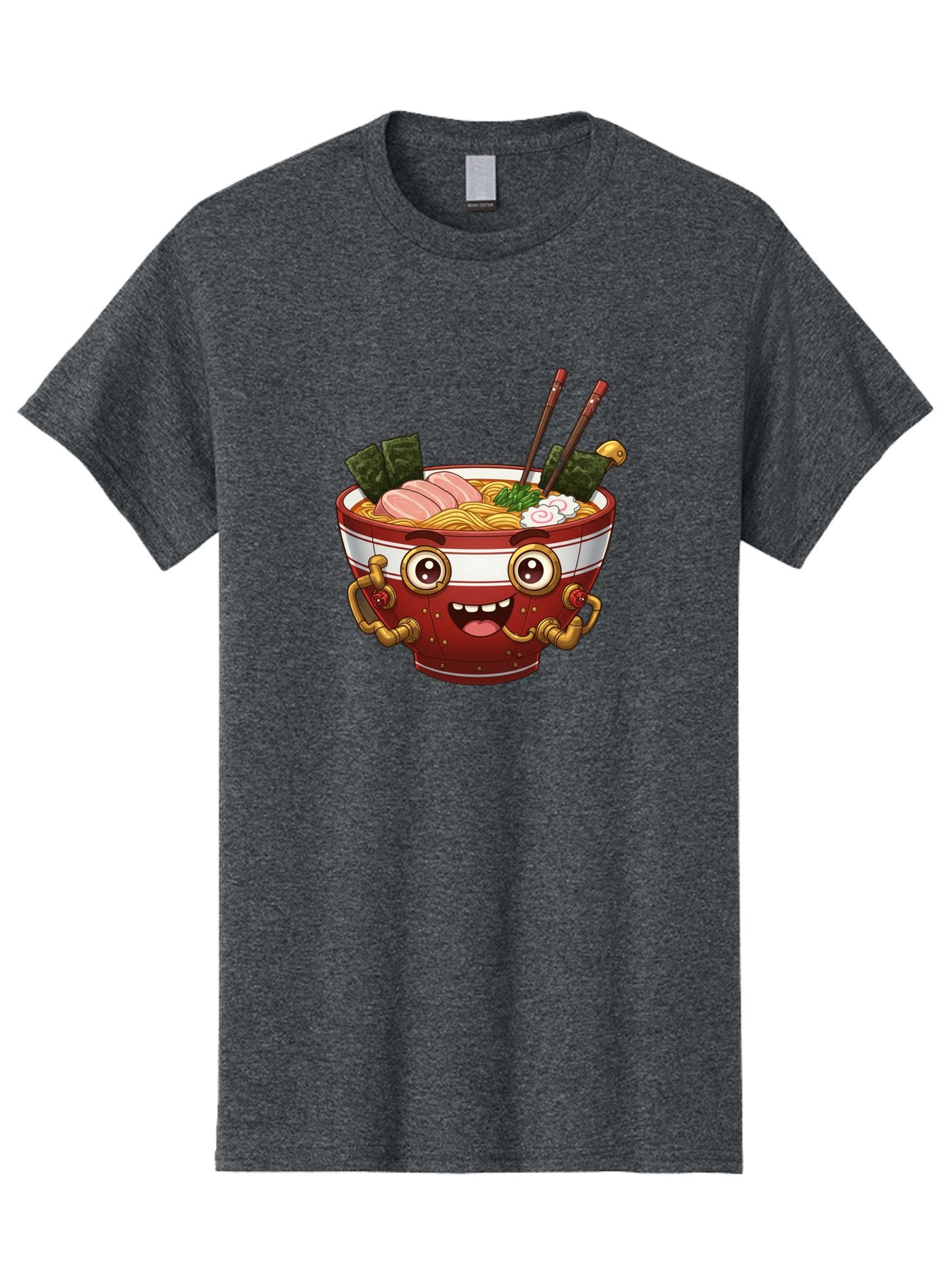Ramen-Robot-1 Men'S Graphic Tee, 100% Cotton, Comfortable Casual Summer Wear, Machine Washable, Steaming Hot Ramen, Japanese Noodle Soup, Cartoon Ramen Bowl, Robotic Ramen, Delicious Food, Anime Style, Asian Cuisine, Tasty Noodles, Bab317 7