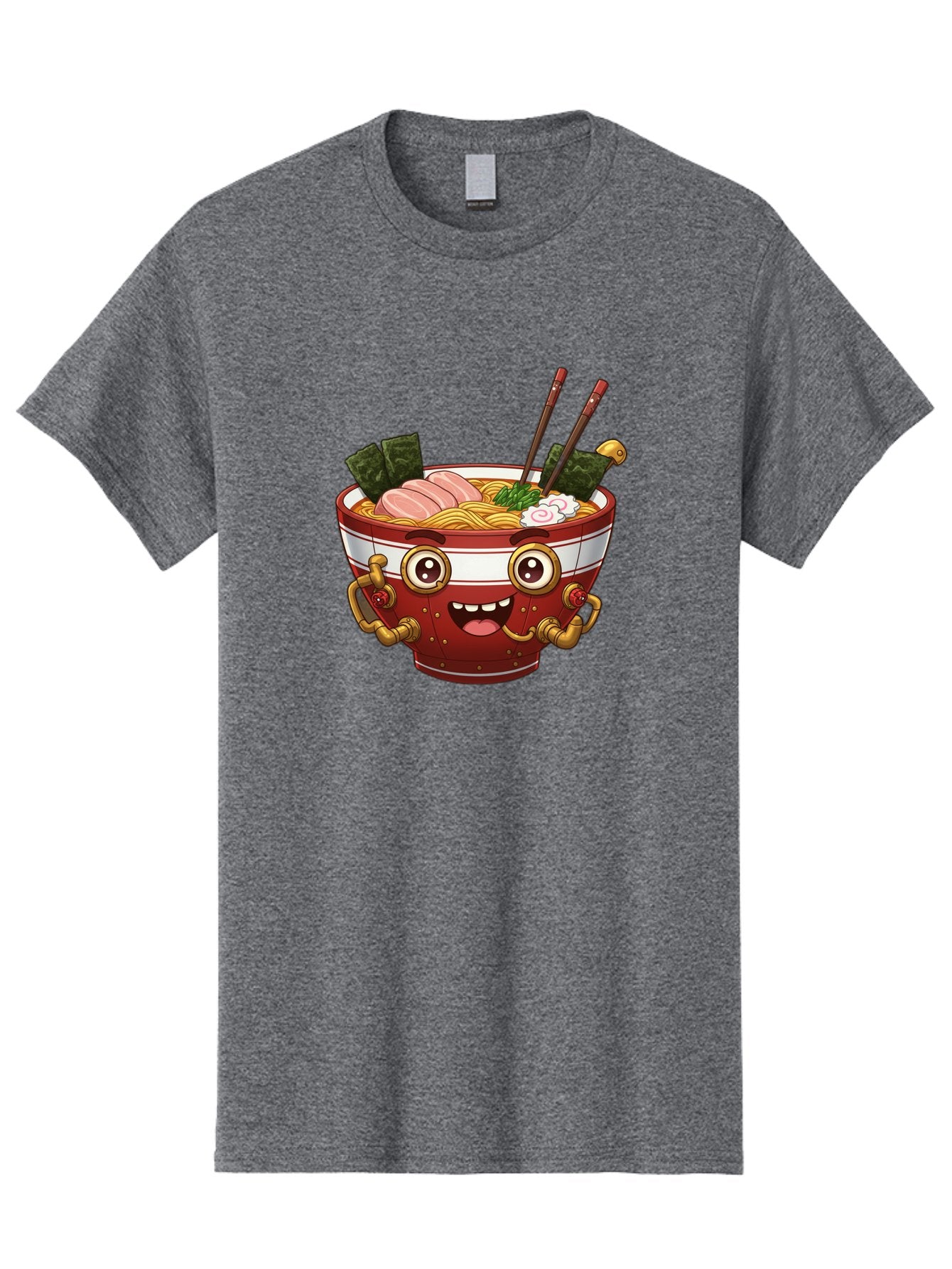 Ramen-Robot-1 Men'S Graphic Tee, 100% Cotton, Comfortable Casual Summer Wear, Machine Washable, Steaming Hot Ramen, Japanese Noodle Soup, Cartoon Ramen Bowl, Robotic Ramen, Delicious Food, Anime Style, Asian Cuisine, Tasty Noodles, Bab317 4