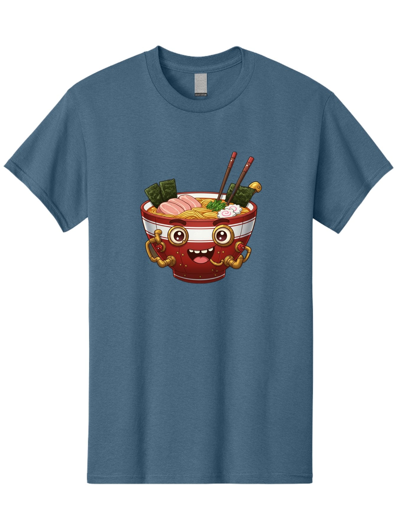 Ramen-Robot-1 Men'S Graphic Tee, 100% Cotton, Comfortable Casual Summer Wear, Machine Washable, Steaming Hot Ramen, Japanese Noodle Soup, Cartoon Ramen Bowl, Robotic Ramen, Delicious Food, Anime Style, Asian Cuisine, Tasty Noodles, Bab317 5