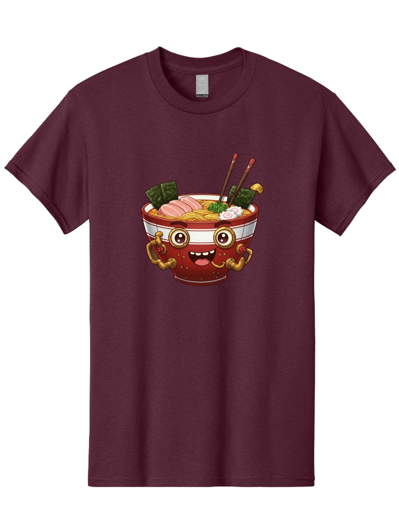 Ramen-Robot-1 Men'S Graphic Tee, 100% Cotton, Comfortable Casual Summer Wear, Machine Washable, Steaming Hot Ramen, Japanese Noodle Soup, Cartoon Ramen Bowl, Robotic Ramen, Delicious Food, Anime Style, Asian Cuisine, Tasty Noodles, Bab317 6