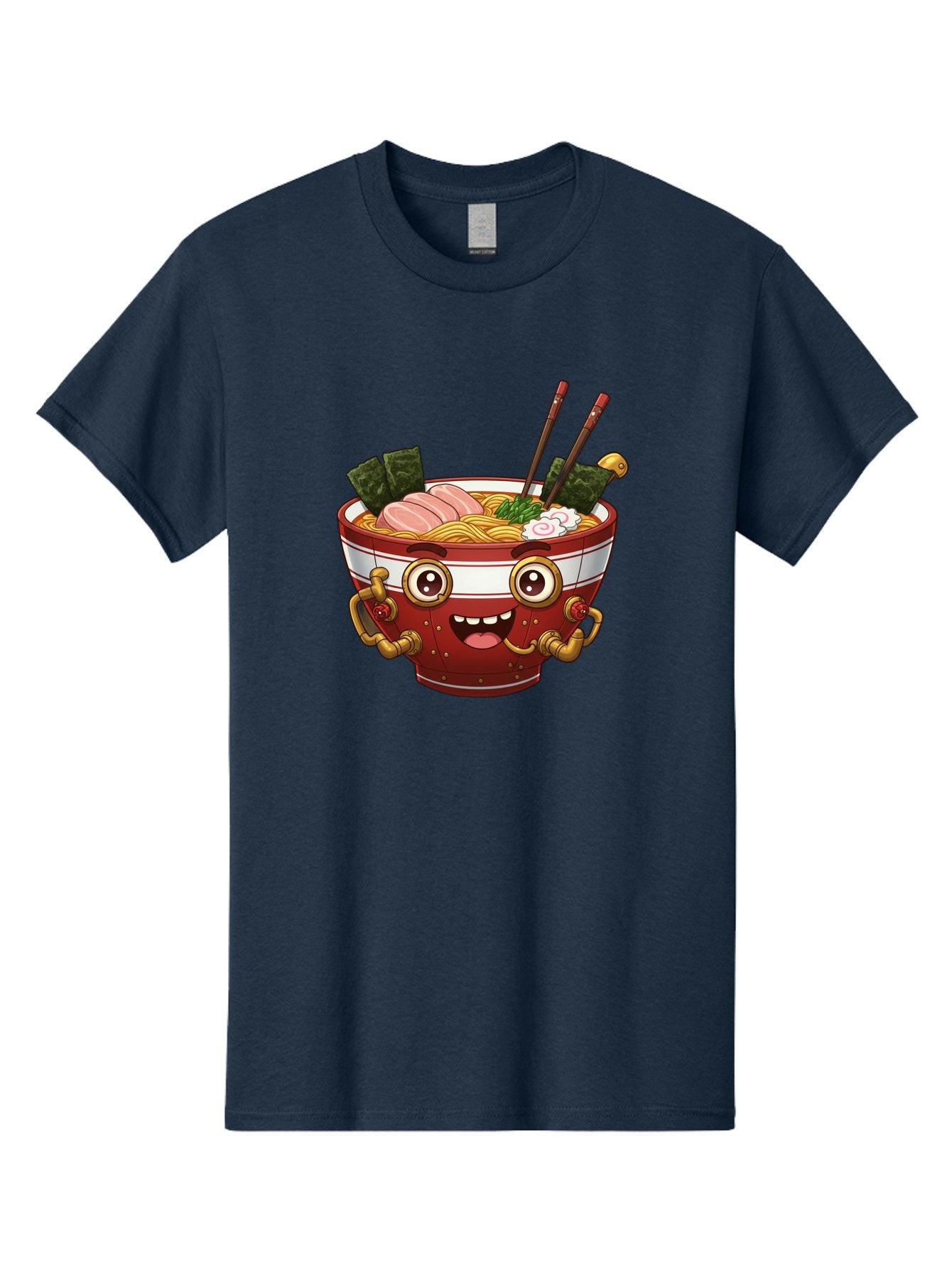 Ramen-Robot-1 Men'S Graphic Tee, 100% Cotton, Comfortable Casual Summer Wear, Machine Washable, Steaming Hot Ramen, Japanese Noodle Soup, Cartoon Ramen Bowl, Robotic Ramen, Delicious Food, Anime Style, Asian Cuisine, Tasty Noodles, Bab317 13