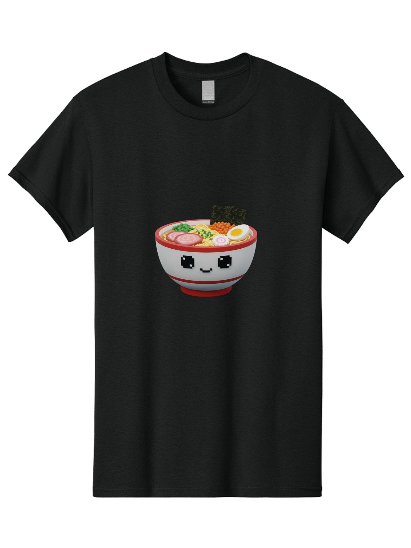Ramen Men'S Graphic Tee, 100% Cotton, Comfortable Casual Summer Wear, Machine Washable, Cartoon Ramen Bowl, Pixel Art Style, Delicious Noodle Soup, Tasty Ingredients, Boiled Egg, Seaweed, Kawaii Food, Adorable Character, Anime Inspired, Bab321 15