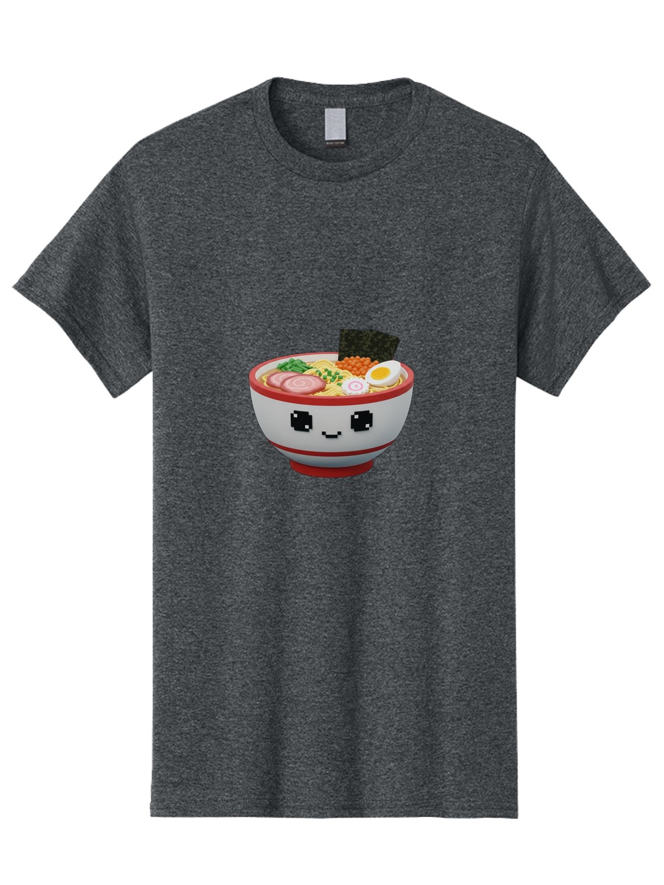 Ramen Men'S Graphic Tee, 100% Cotton, Comfortable Casual Summer Wear, Machine Washable, Cartoon Ramen Bowl, Pixel Art Style, Delicious Noodle Soup, Tasty Ingredients, Boiled Egg, Seaweed, Kawaii Food, Adorable Character, Anime Inspired, Bab321 12
