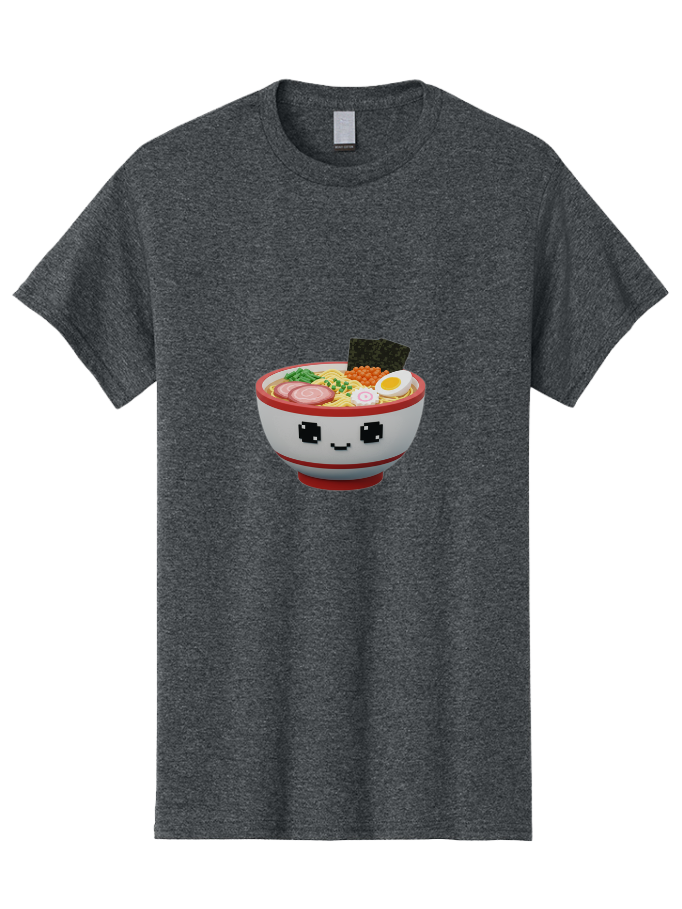 Ramen Men'S Graphic Tee, 100% Cotton, Comfortable Casual Summer Wear, Machine Washable, Cartoon Ramen Bowl, Pixel Art Style, Delicious Noodle Soup, Tasty Ingredients, Boiled Egg, Seaweed, Kawaii Food, Adorable Character, Anime Inspired, Bab321 5