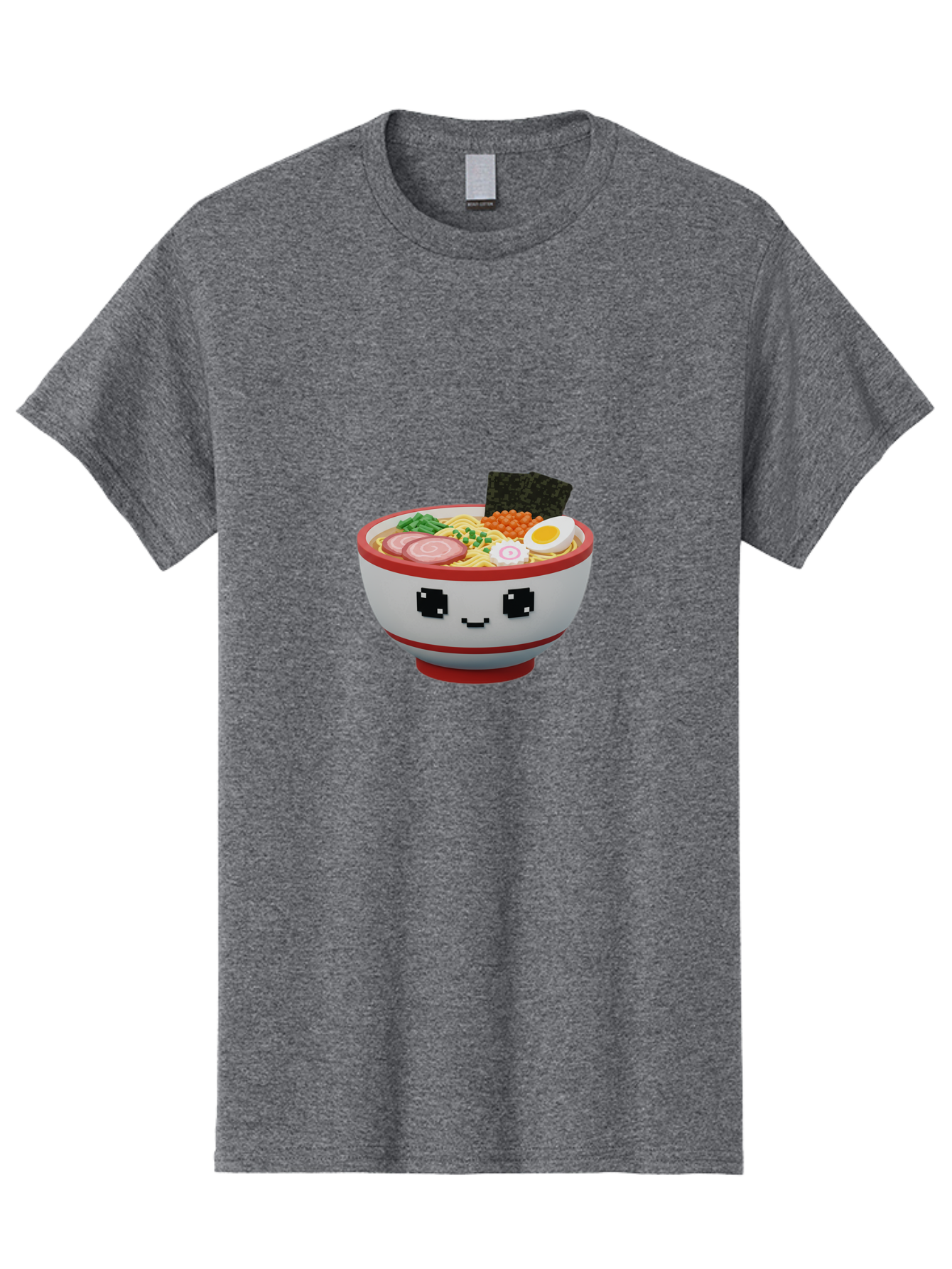 Ramen Men'S Graphic Tee, 100% Cotton, Comfortable Casual Summer Wear, Machine Washable, Cartoon Ramen Bowl, Pixel Art Style, Delicious Noodle Soup, Tasty Ingredients, Boiled Egg, Seaweed, Kawaii Food, Adorable Character, Anime Inspired, Bab321 15