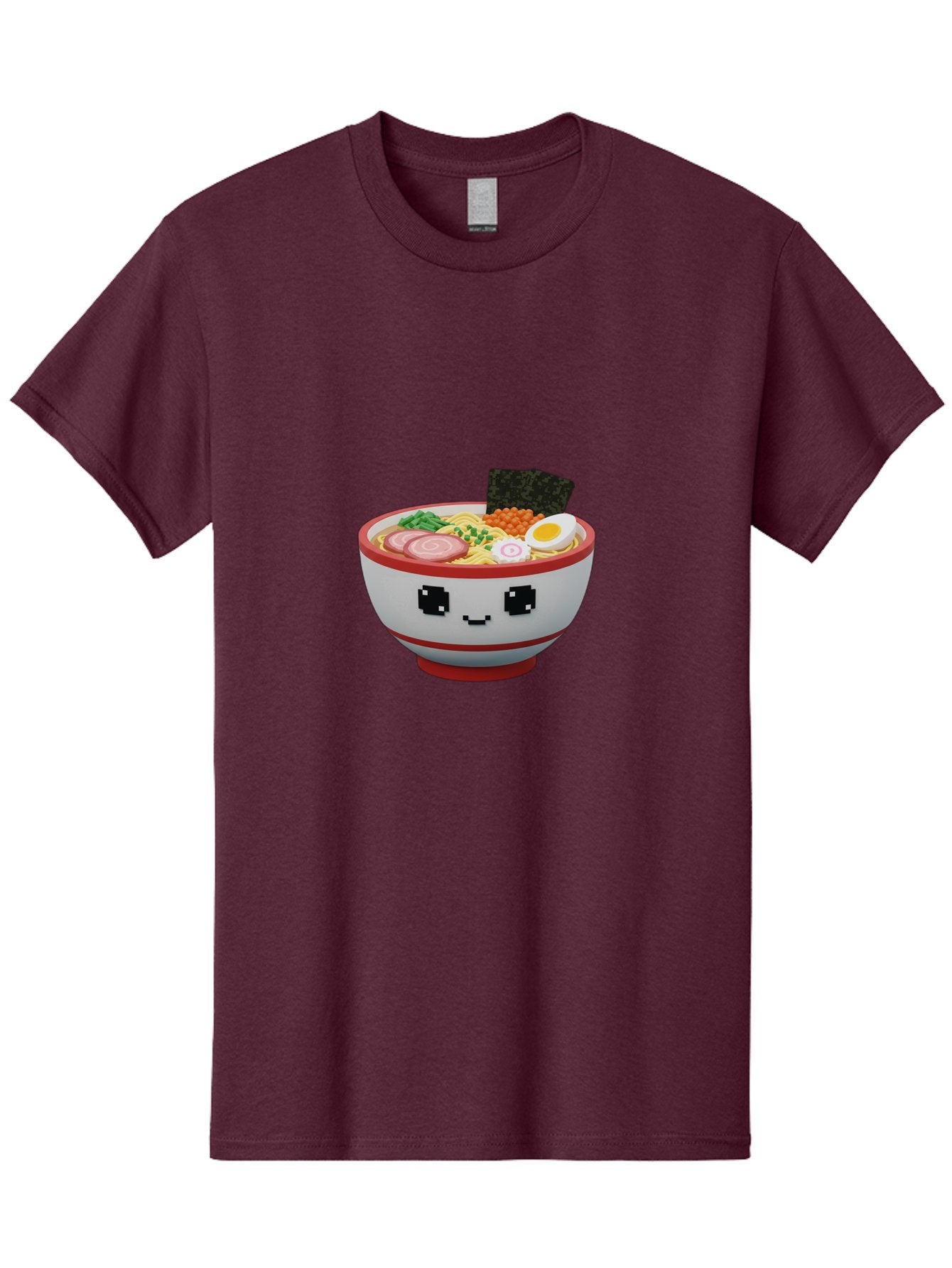 Ramen Men'S Graphic Tee, 100% Cotton, Comfortable Casual Summer Wear, Machine Washable, Cartoon Ramen Bowl, Pixel Art Style, Delicious Noodle Soup, Tasty Ingredients, Boiled Egg, Seaweed, Kawaii Food, Adorable Character, Anime Inspired, Bab321 14