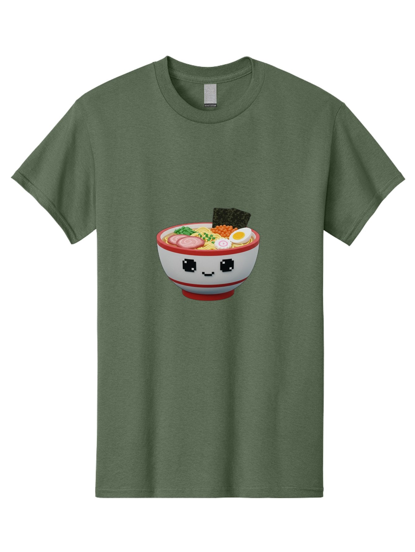 Ramen Men'S Graphic Tee, 100% Cotton, Comfortable Casual Summer Wear, Machine Washable, Cartoon Ramen Bowl, Pixel Art Style, Delicious Noodle Soup, Tasty Ingredients, Boiled Egg, Seaweed, Kawaii Food, Adorable Character, Anime Inspired, Bab321 9