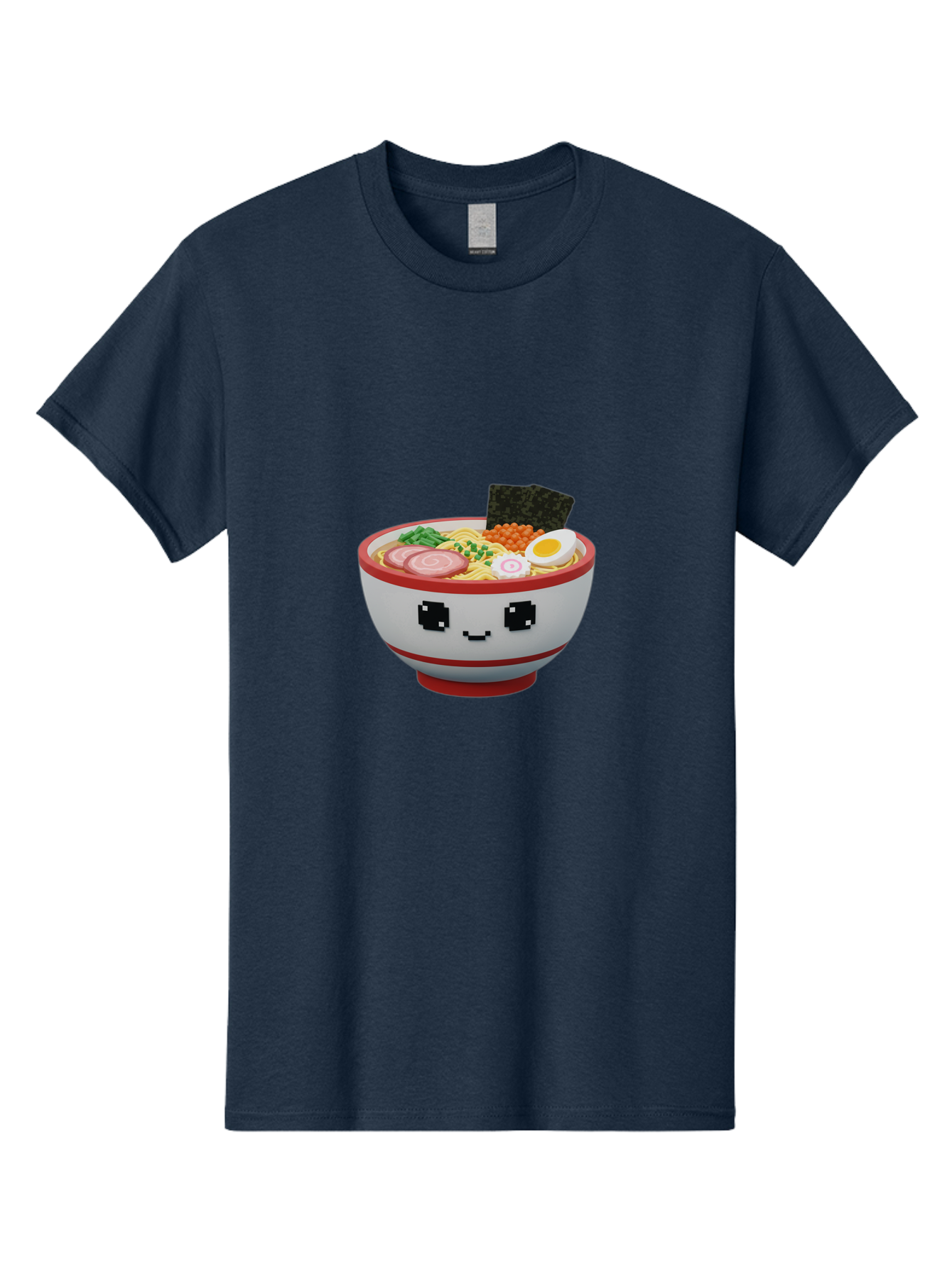 Ramen Men'S Graphic Tee, 100% Cotton, Comfortable Casual Summer Wear, Machine Washable, Cartoon Ramen Bowl, Pixel Art Style, Delicious Noodle Soup, Tasty Ingredients, Boiled Egg, Seaweed, Kawaii Food, Adorable Character, Anime Inspired, Bab321 7