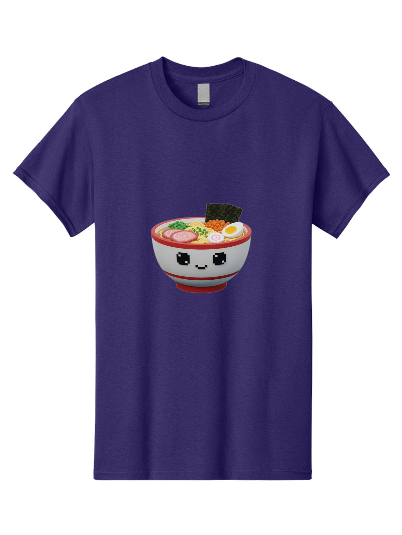 Ramen Men'S Graphic Tee, 100% Cotton, Comfortable Casual Summer Wear, Machine Washable, Cartoon Ramen Bowl, Pixel Art Style, Delicious Noodle Soup, Tasty Ingredients, Boiled Egg, Seaweed, Kawaii Food, Adorable Character, Anime Inspired, Bab321 11