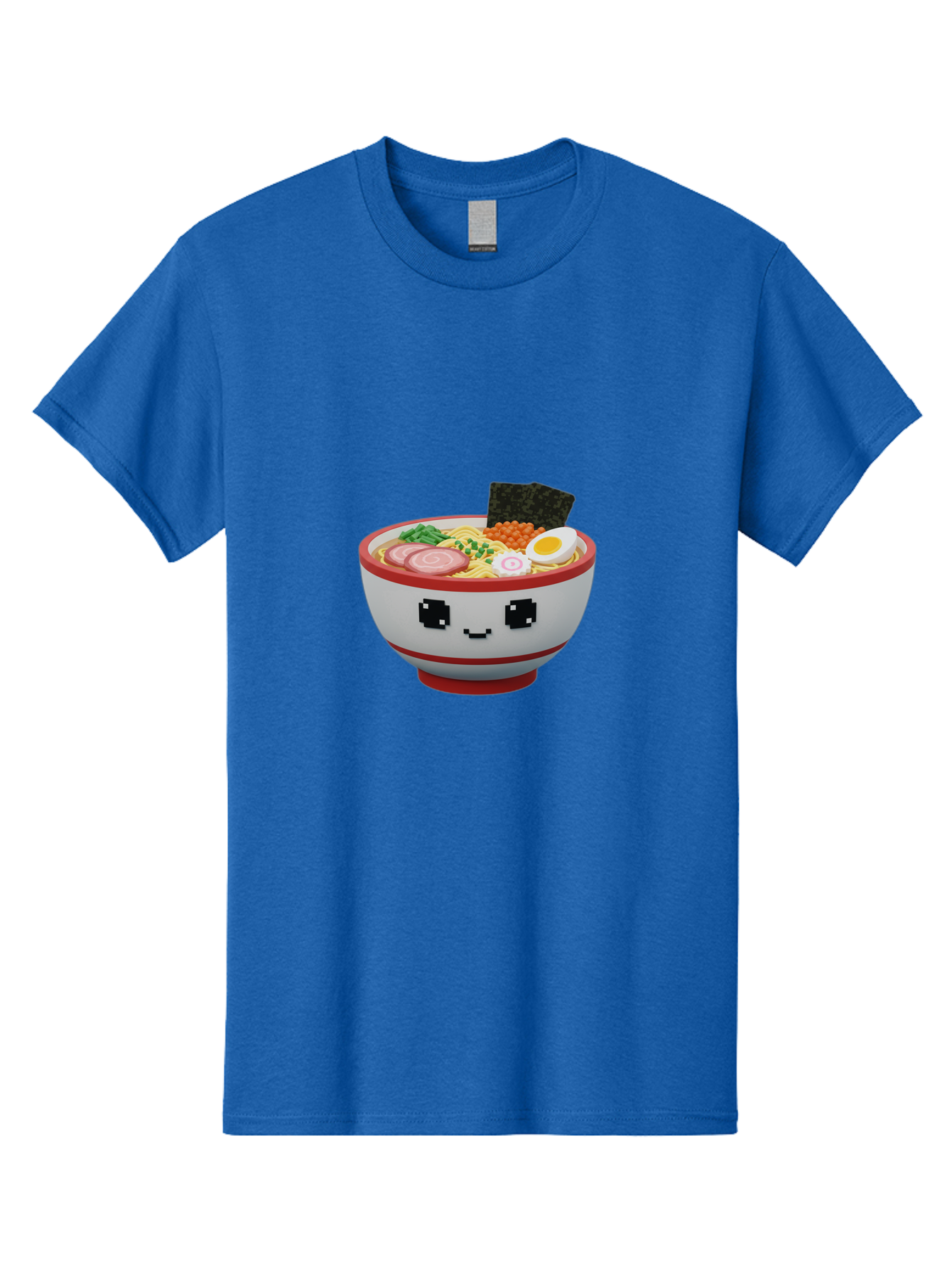 Ramen Men'S Graphic Tee, 100% Cotton, Comfortable Casual Summer Wear, Machine Washable, Cartoon Ramen Bowl, Pixel Art Style, Delicious Noodle Soup, Tasty Ingredients, Boiled Egg, Seaweed, Kawaii Food, Adorable Character, Anime Inspired, Bab321 13