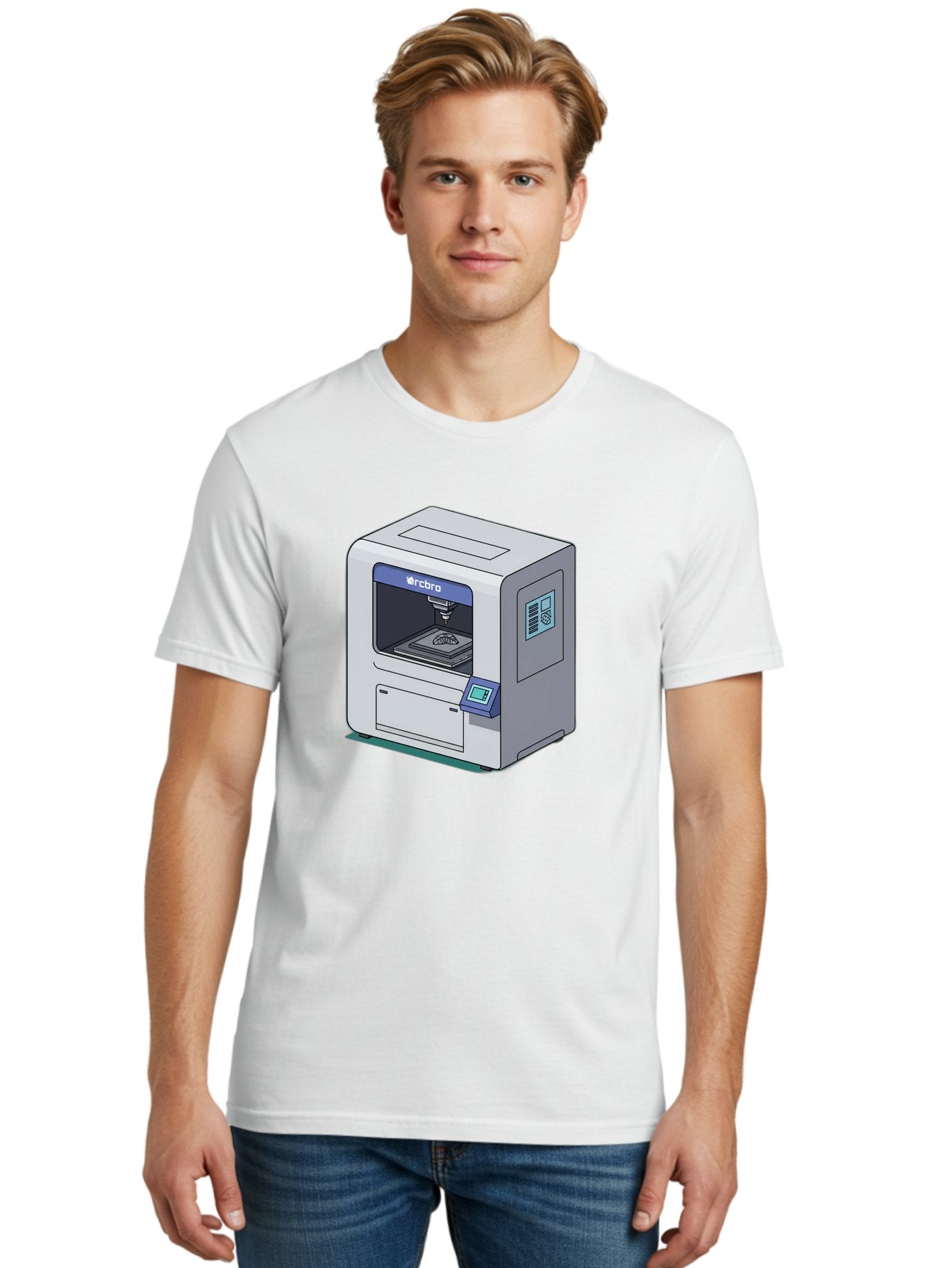 Rcbro-3D-Printer Men'S Graphic Tee, 100% Cotton, Comfortable Casual Summer Wear, Machine Washable, 3D Printing Technology, Rcbro 3D Printer, Digital Fabrication, Additive Manufacturing, Precision Engineering, Innovative Design, Bab323 16