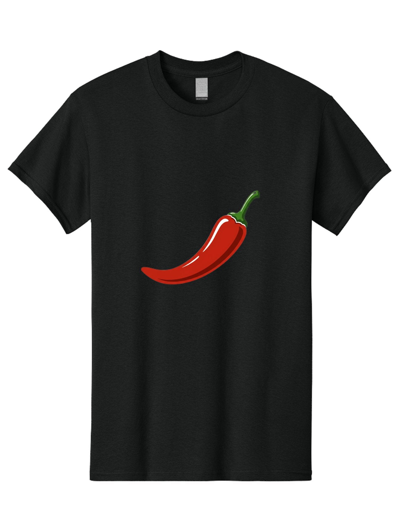 Red-Chili-Pepper Men'S Graphic Tee, 100% Cotton, Comfortable Casual Summer Wear, Machine Washable, Red Chili Pepper, Spicy Ingredient, Hot Pepper, Glossy Texture, Vibrant Red Color, Culinary Spice, Chili Pepper Icon Bab324 3