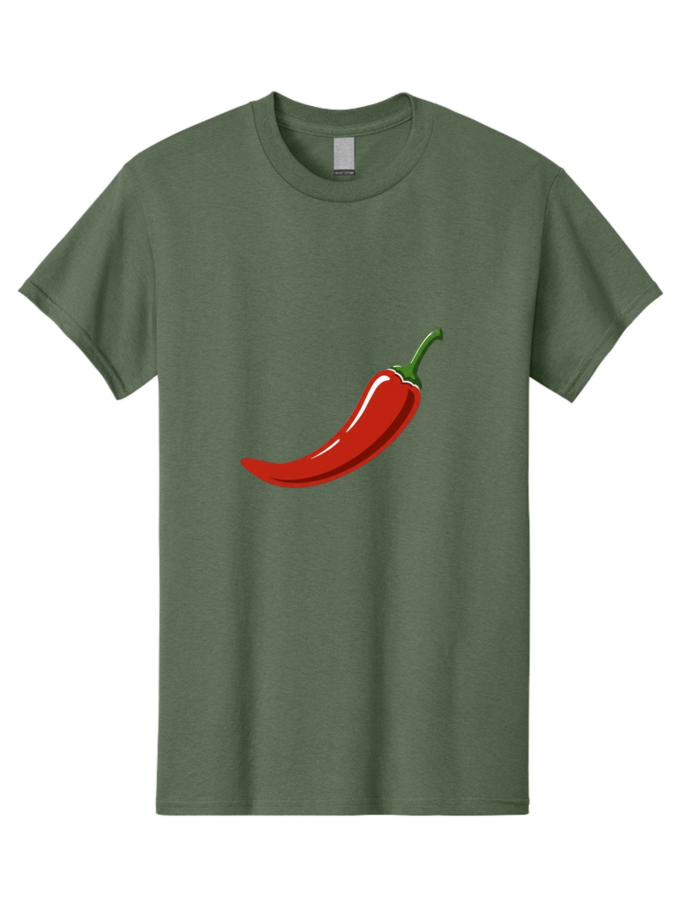 Red-Chili-Pepper Men'S Graphic Tee, 100% Cotton, Comfortable Casual Summer Wear, Machine Washable, Red Chili Pepper, Spicy Ingredient, Hot Pepper, Glossy Texture, Vibrant Red Color, Culinary Spice, Chili Pepper Icon Bab324 5
