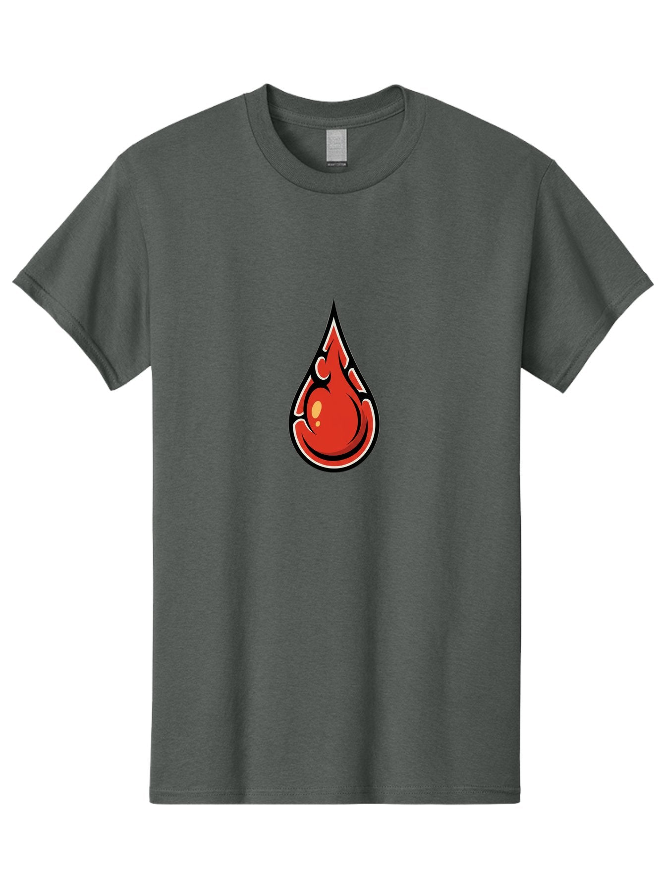 Red-Drop Men'S Graphic Tee, 100% Cotton, Comfortable Casual Summer Wear, Machine Washable, Flame Design, Teardrop Shape, Bold Graphics, Abstract Art, Vibrant Red, Dynamic Illustration, Stylized Flame, Modern Graphic Design, Fiery Element, Bab326 14