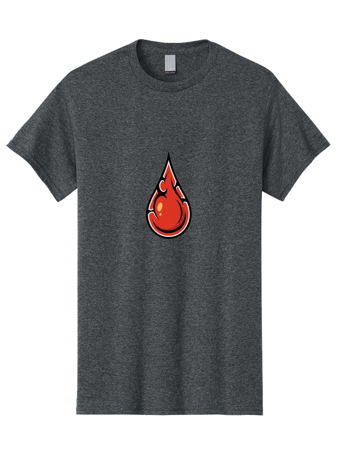 Red-Drop Men'S Graphic Tee, 100% Cotton, Comfortable Casual Summer Wear, Machine Washable, Flame Design, Teardrop Shape, Bold Graphics, Abstract Art, Vibrant Red, Dynamic Illustration, Stylized Flame, Modern Graphic Design, Fiery Element, Bab326 10
