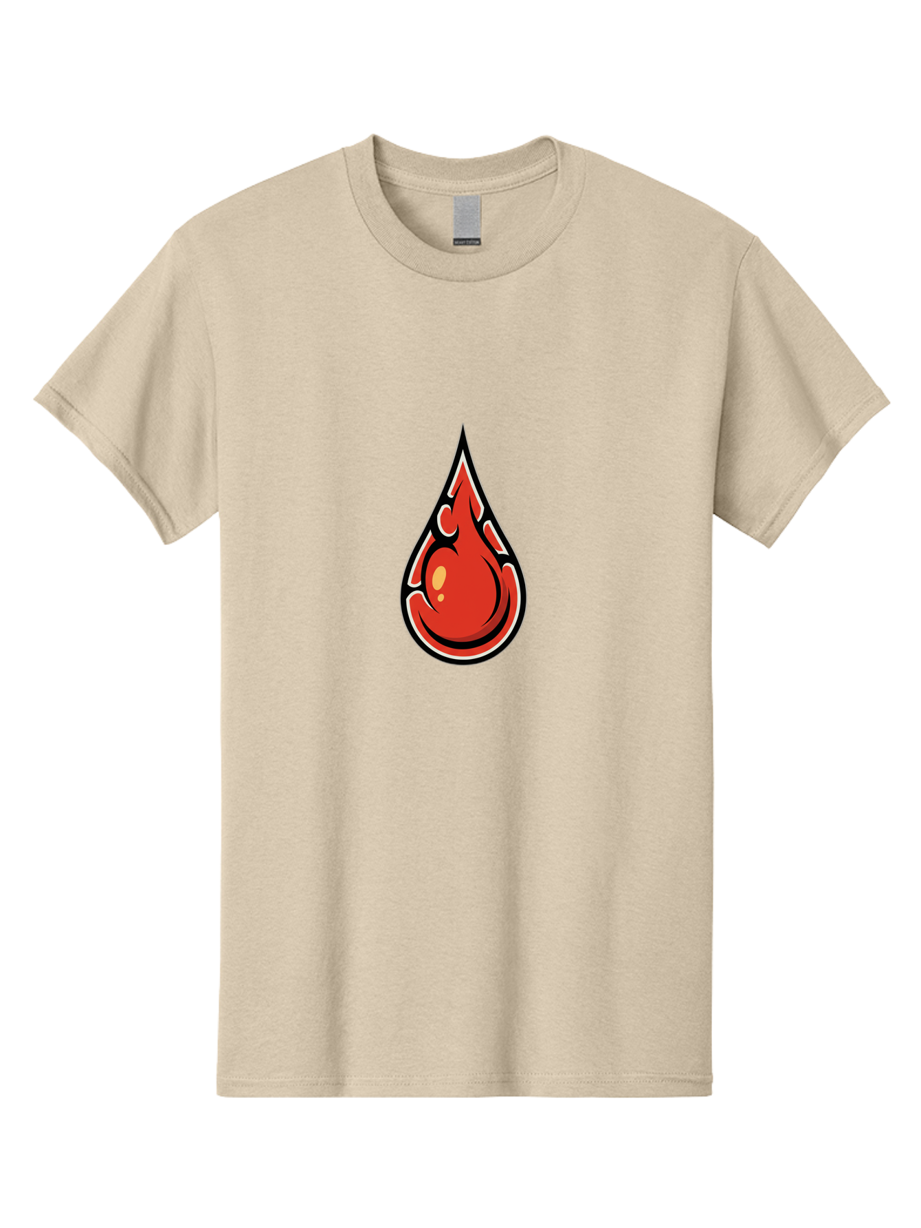Red-Drop Men'S Graphic Tee, 100% Cotton, Comfortable Casual Summer Wear, Machine Washable, Flame Design, Teardrop Shape, Bold Graphics, Abstract Art, Vibrant Red, Dynamic Illustration, Stylized Flame, Modern Graphic Design, Fiery Element, Bab326 15