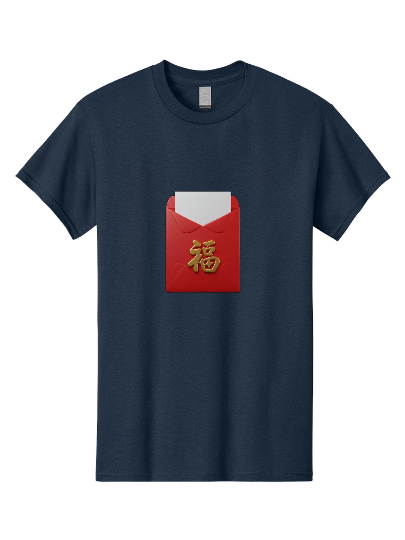 Red-Envelope-With-Fu-Character Men'S Graphic Tee, 100% Cotton, Comfortable Casual Summer Wear, Machine Washable, Red Envelope With Gold Chinese Character, Chinese New Year Gift, Lucky Money, Prosperity Symbol, Cultural Tradition, Bab327 8