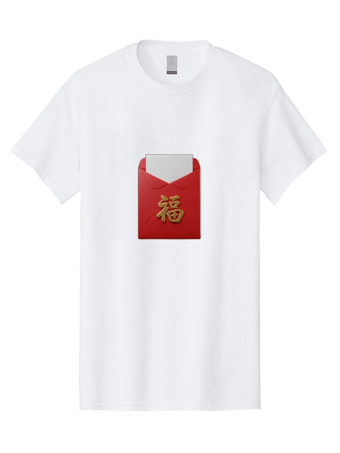 Red-Envelope-With-Fu-Character Men'S Graphic Tee, 100% Cotton, Comfortable Casual Summer Wear, Machine Washable, Red Envelope With Gold Chinese Character, Chinese New Year Gift, Lucky Money, Prosperity Symbol, Cultural Tradition, Bab327 10