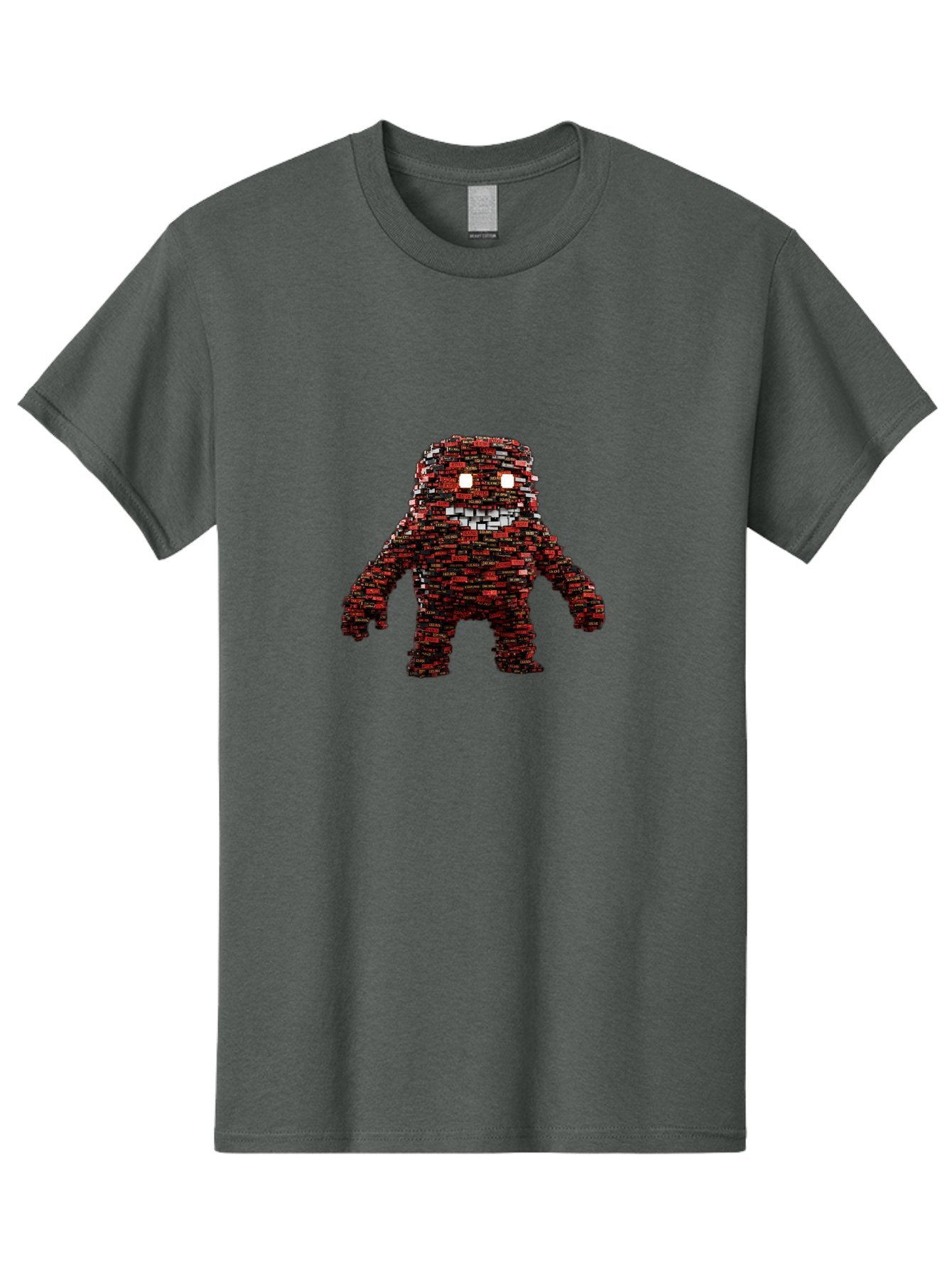 Red-Pixel-Monster Men'S Graphic Tee, 100% Cotton, Comfortable Casual Summer Wear, Machine Washable, Mosaic Art, Pixelated Creature, Red And Black Hues, Glowing Eyes, Abstract Character, Digital Artwork, Creative Design, Futuristic Being, Bab330 7