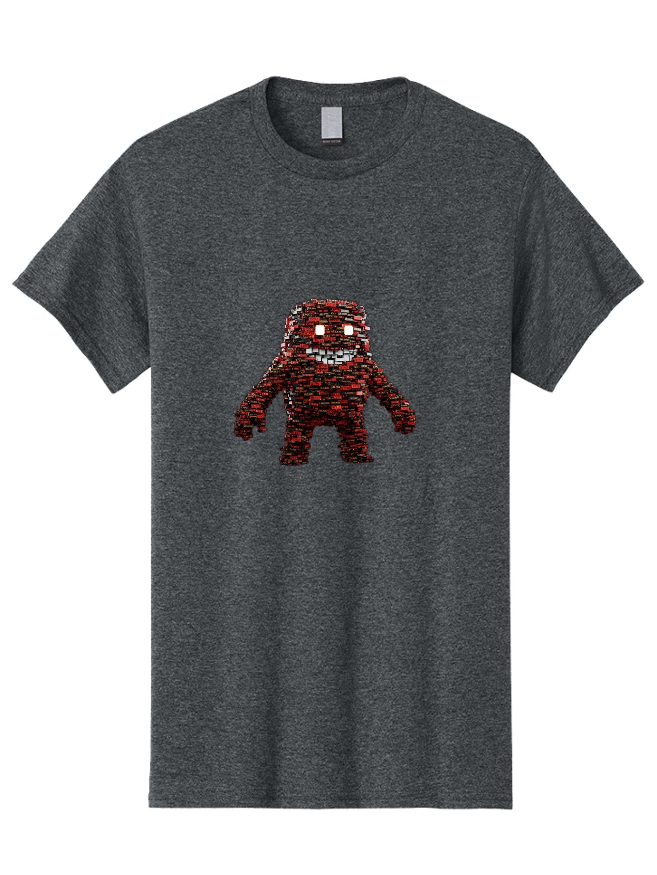 Red-Pixel-Monster Men'S Graphic Tee, 100% Cotton, Comfortable Casual Summer Wear, Machine Washable, Mosaic Art, Pixelated Creature, Red And Black Hues, Glowing Eyes, Abstract Character, Digital Artwork, Creative Design, Futuristic Being, Bab330 12